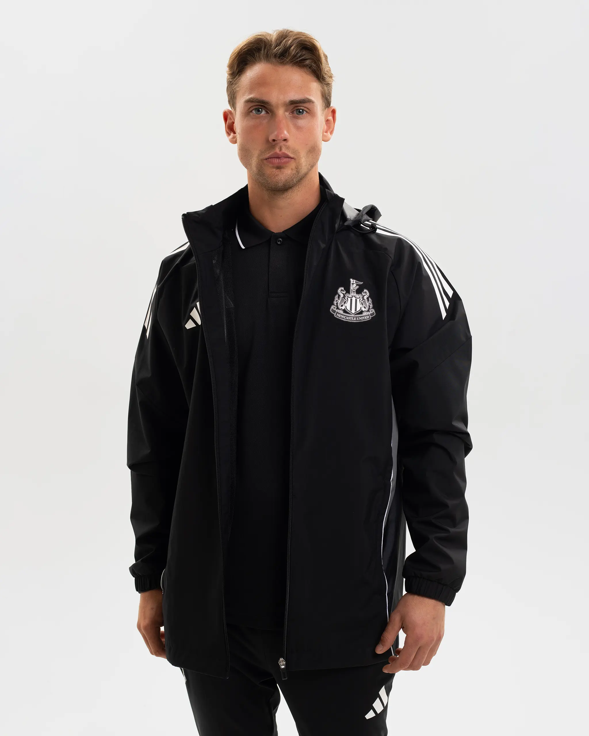 Newcastle United adidas 25/26 Coach's Black Edition Range All Weather Jacket - Image 4