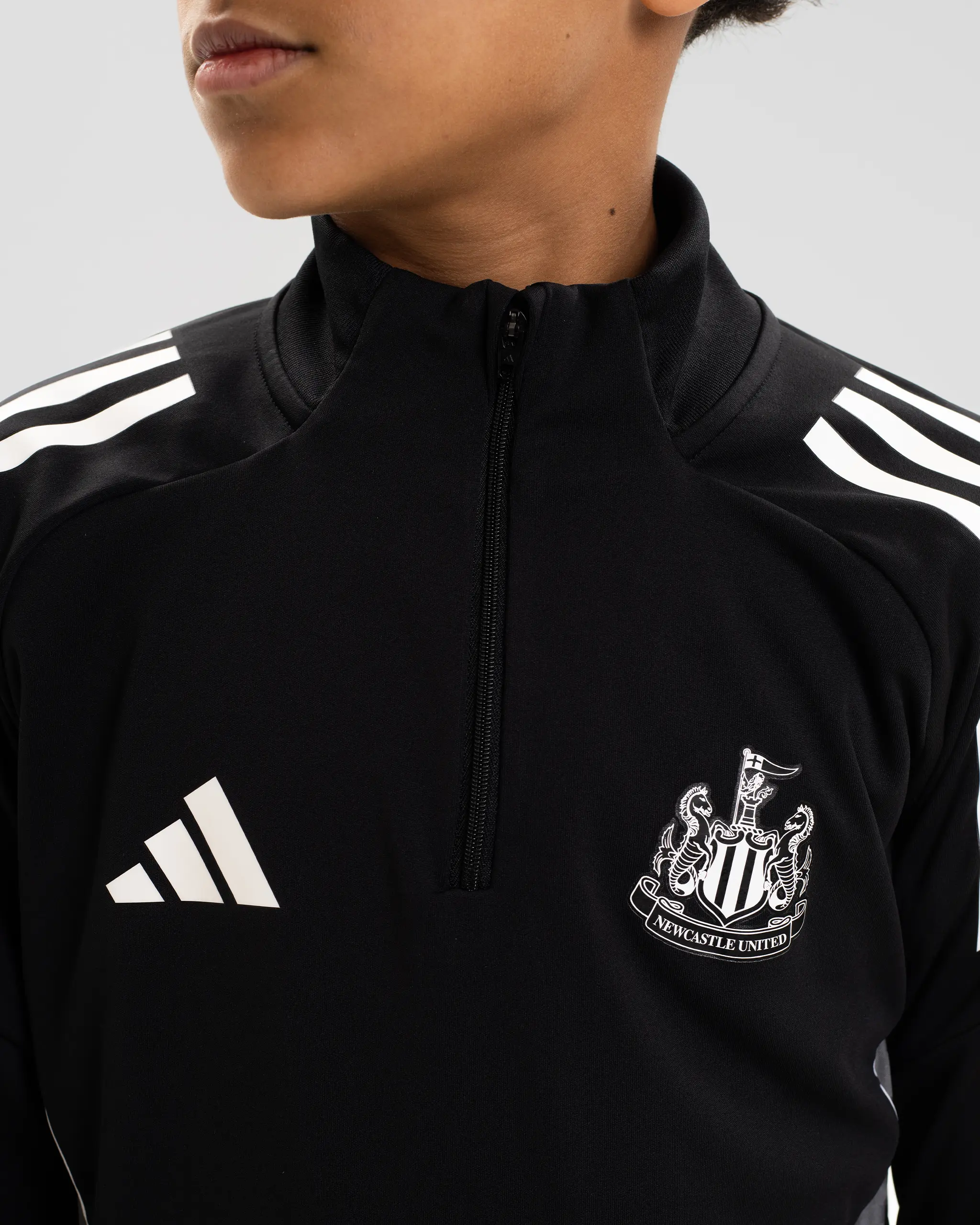 Newcastle United adidas 25/26 Coach's Black Edition Kids' 1/4 Zip Training Top - Image 3
