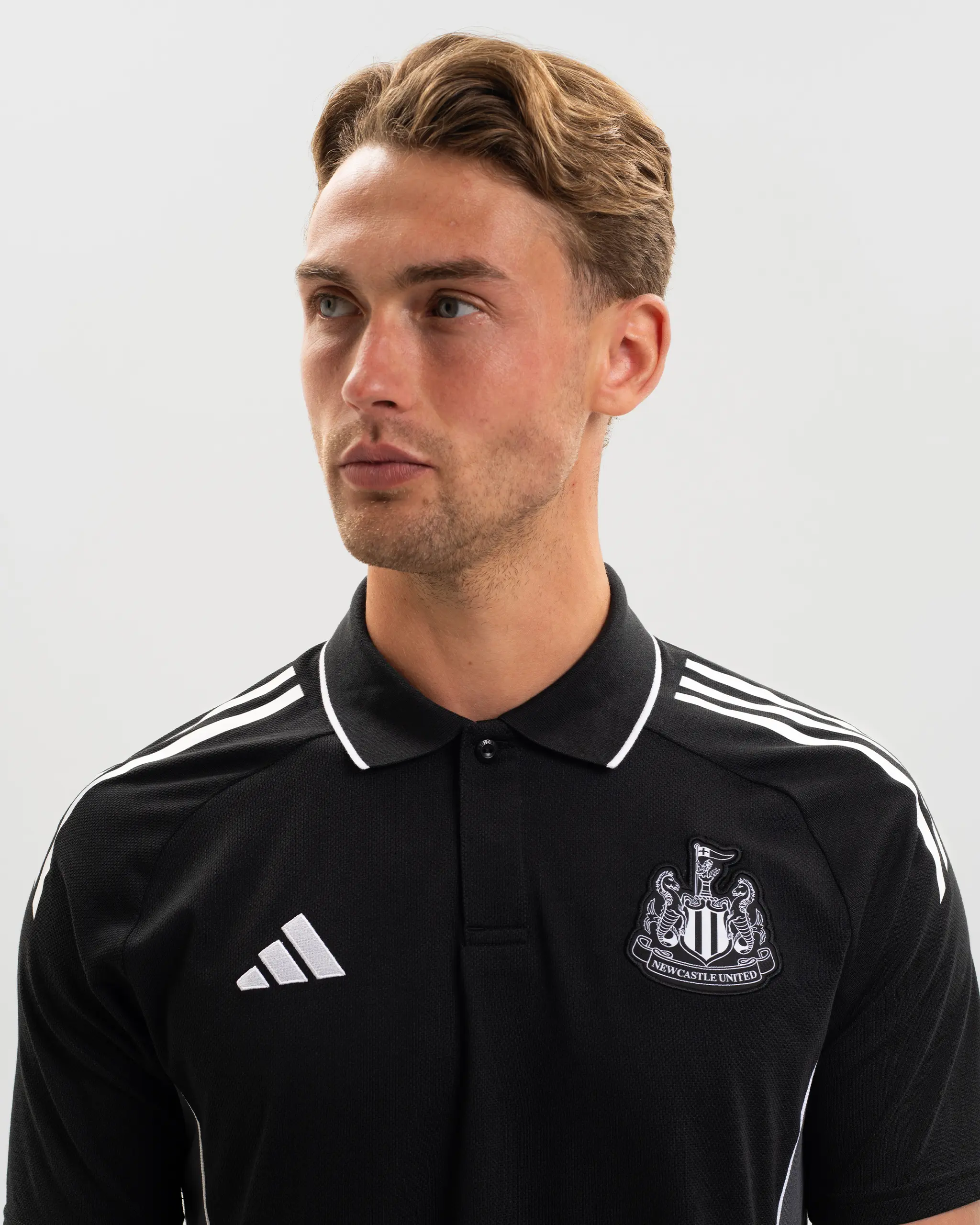 Newcastle United adidas 25/26 Coach's Black Edition Polo Shirt - Image 3