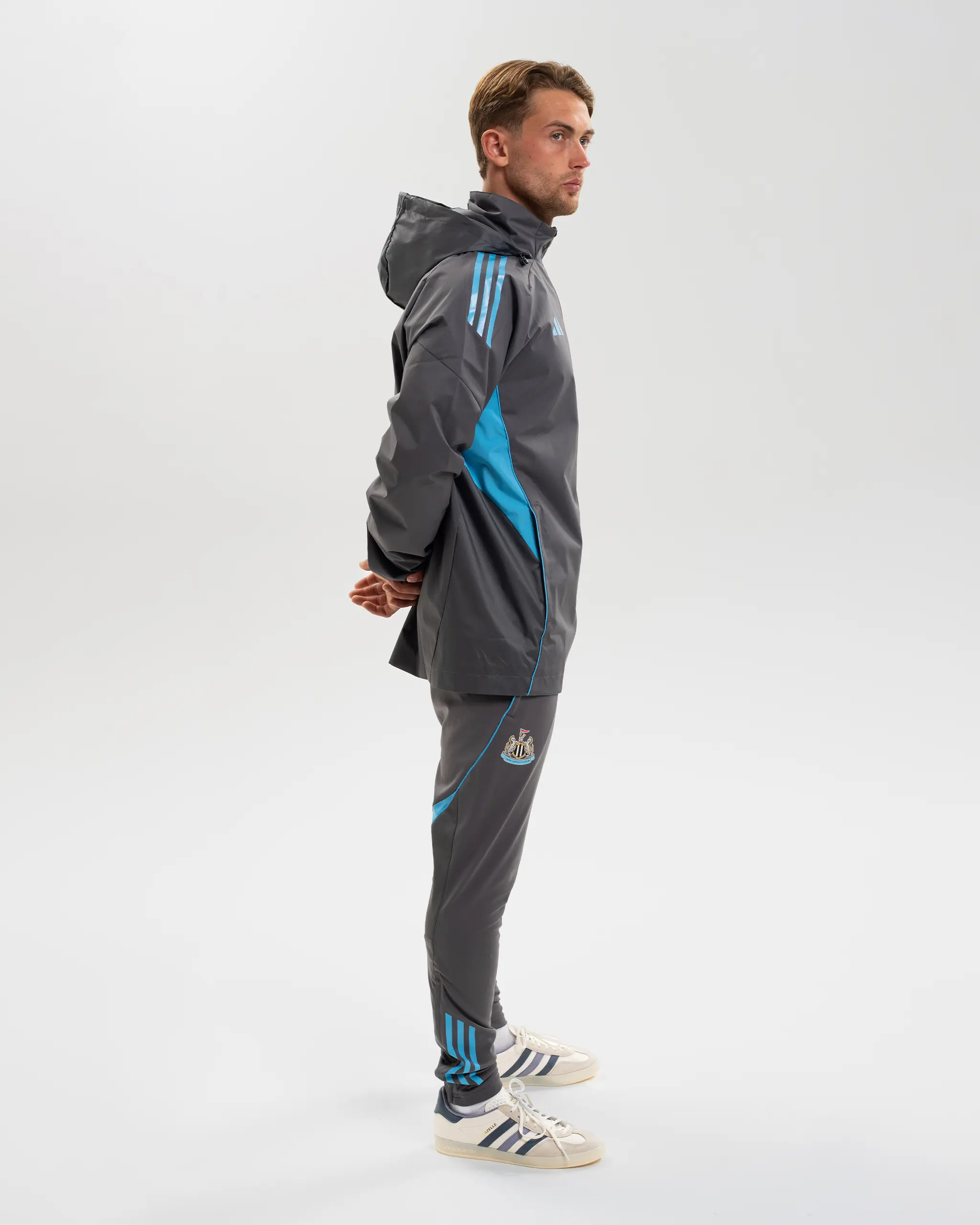 Newcastle United adidas 25/26 Players Range Grey All Weather Jacket - Image 6