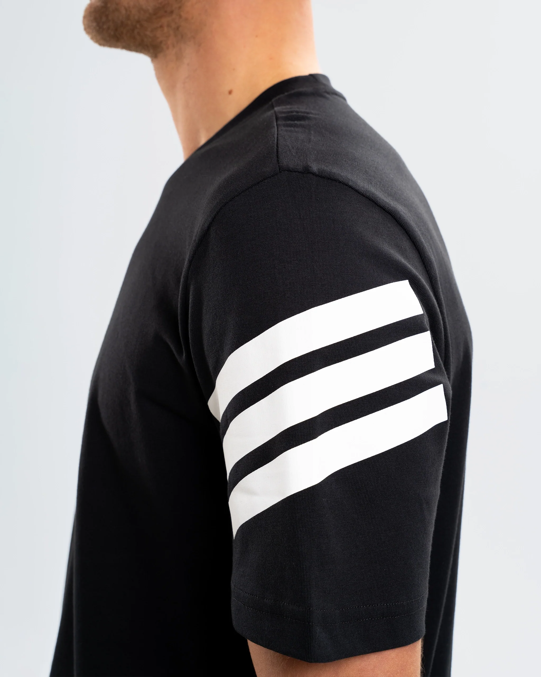 Newcastle United adidas 3-Stripe Black Tee - Image 3