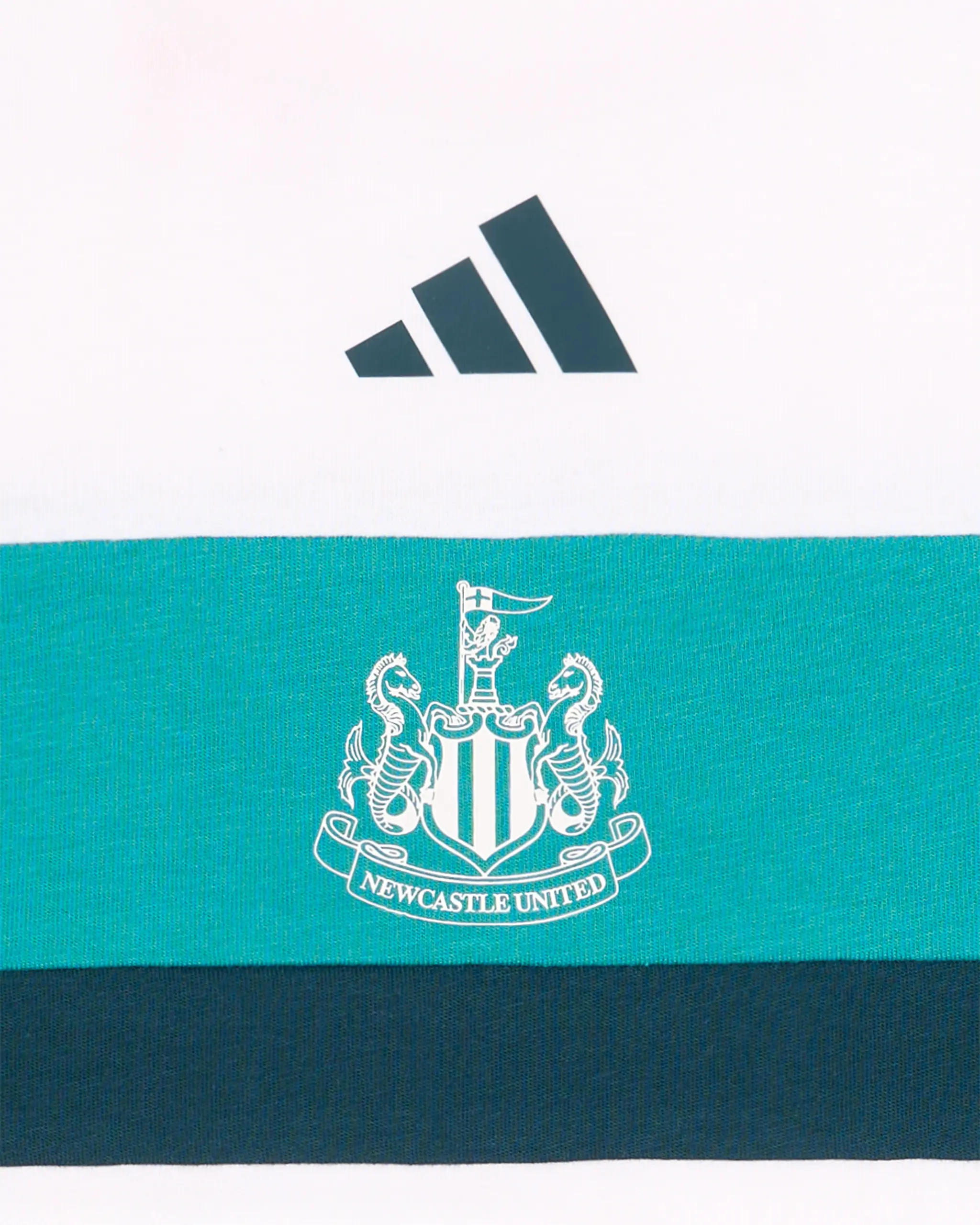 Newcastle United adidas Kid's White and Teal T-Shirt - Image 2
