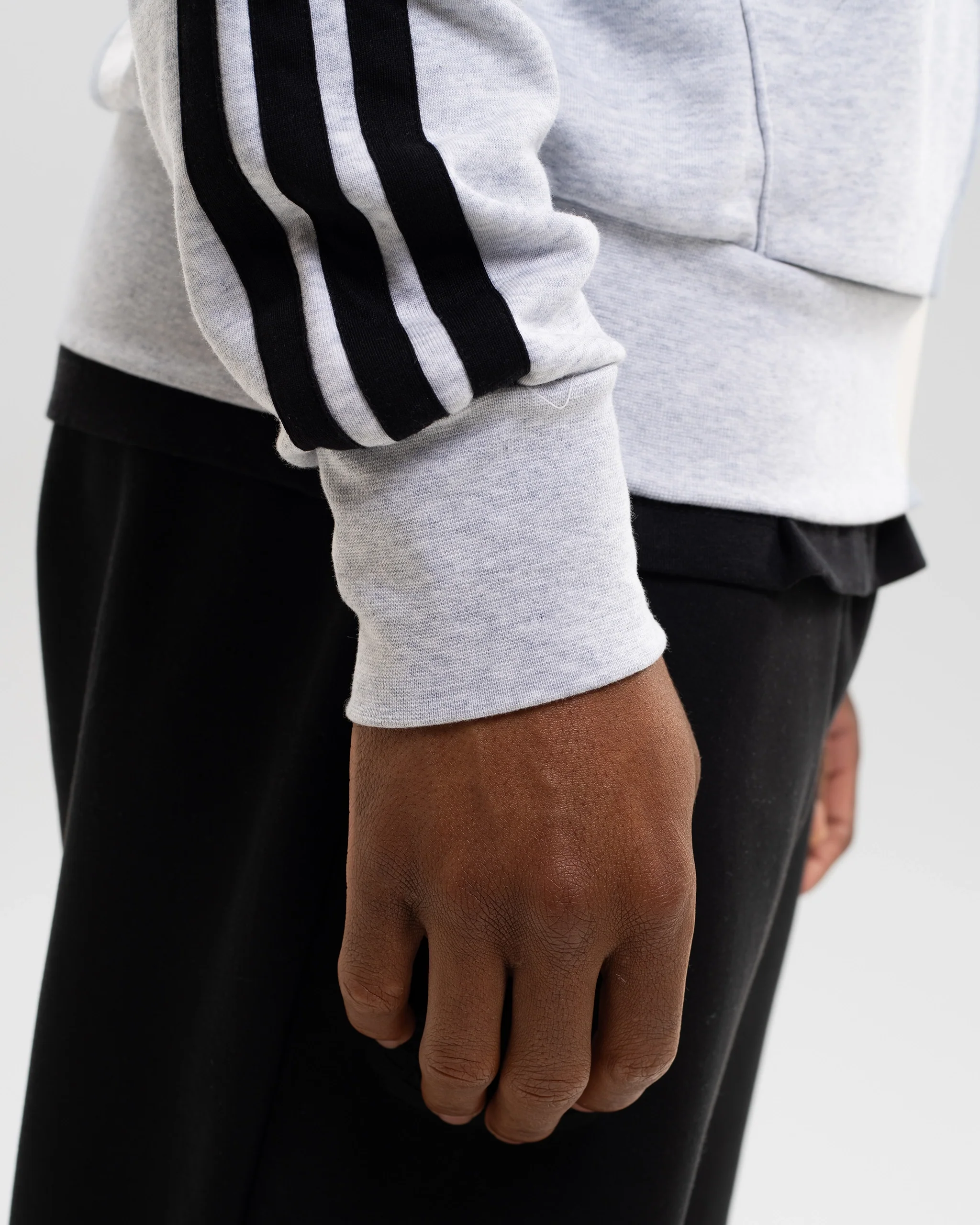Newcastle United adidas Men's 3-Stripe Light Grey Full Zip Hoodie - Image 5