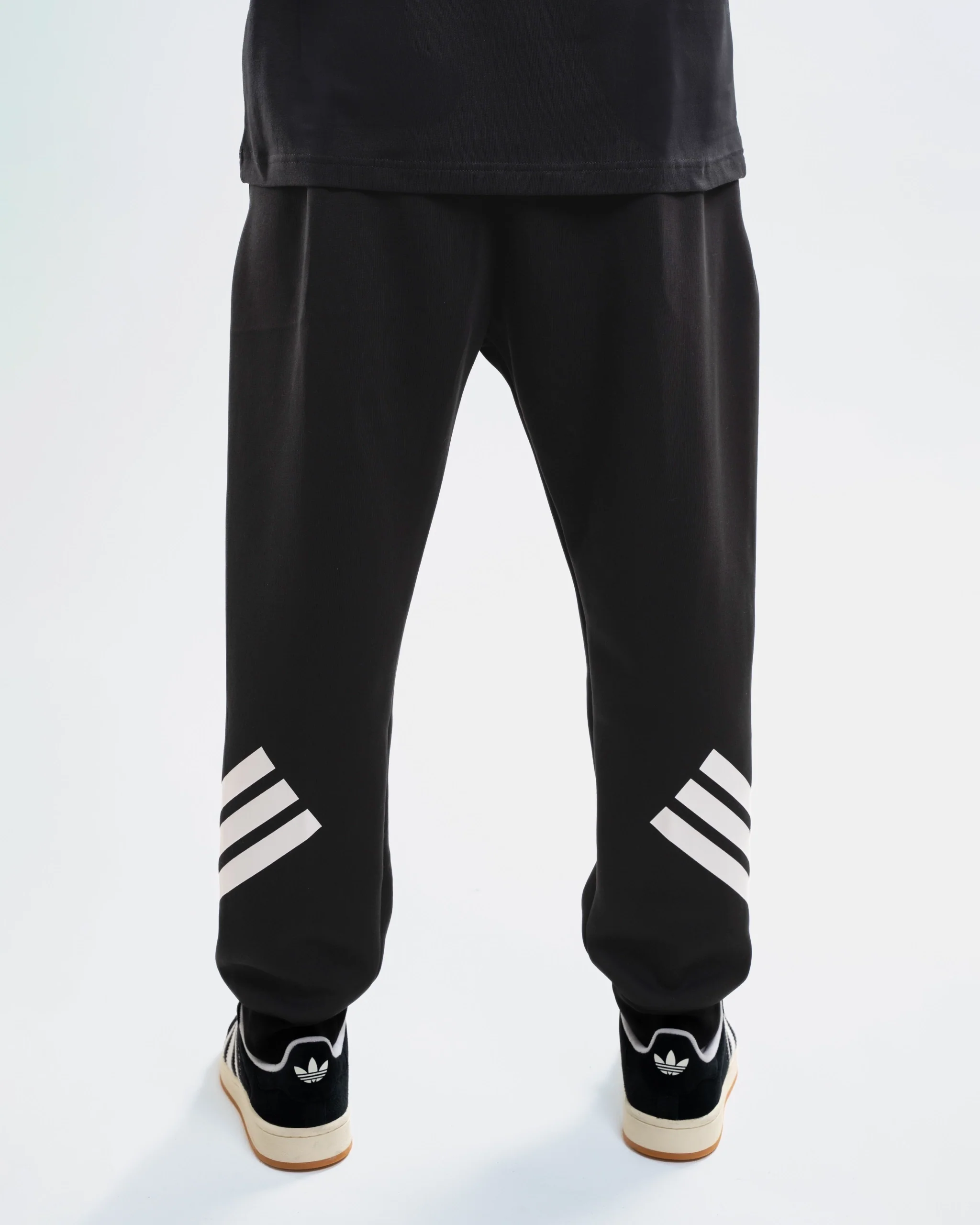 Newcastle United adidas Men's Black 3-Stripe Joggers - Image 2