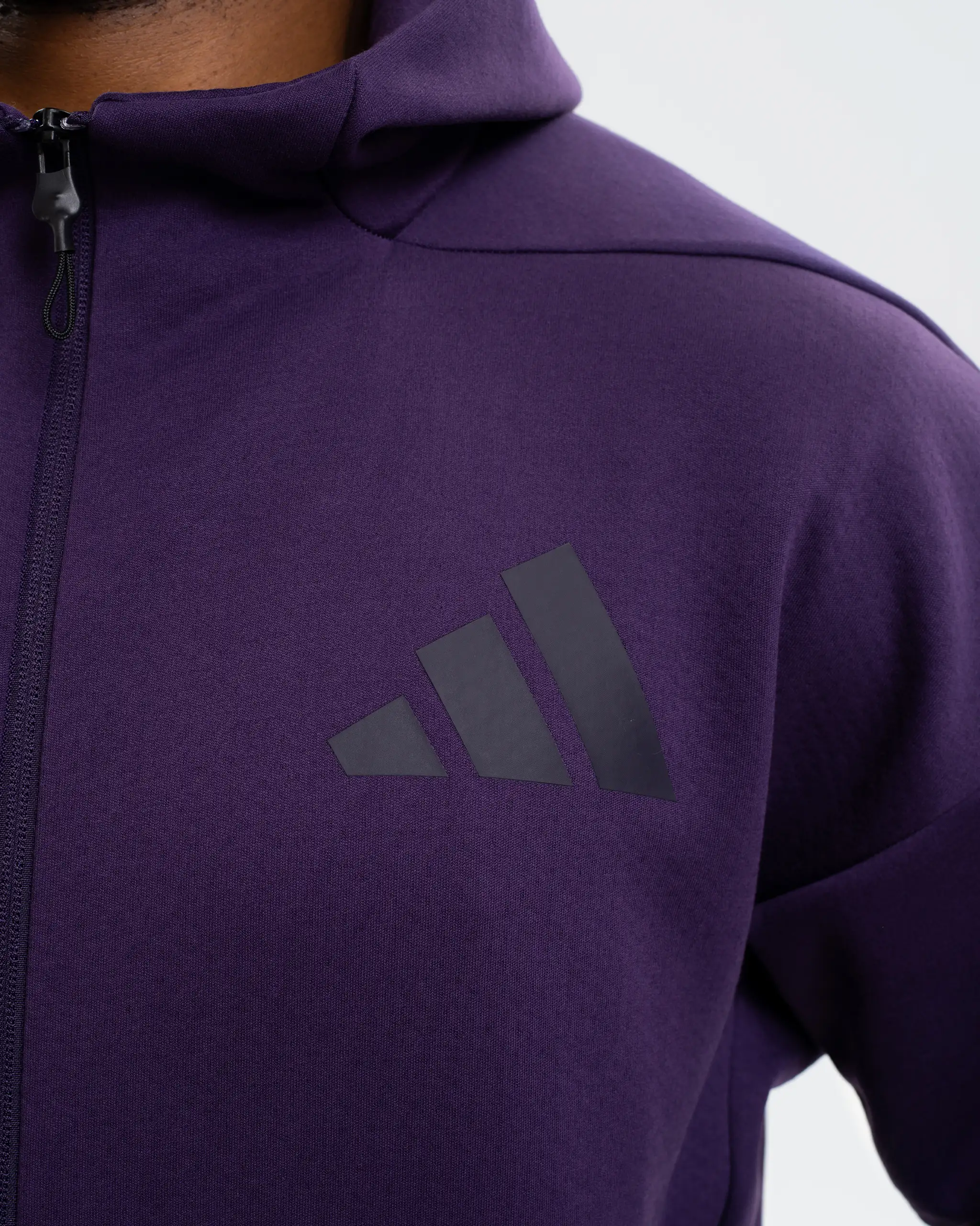 Newcastle United Adidas Z.N.E Men's Plum Zip Up Hoodie - Image 3