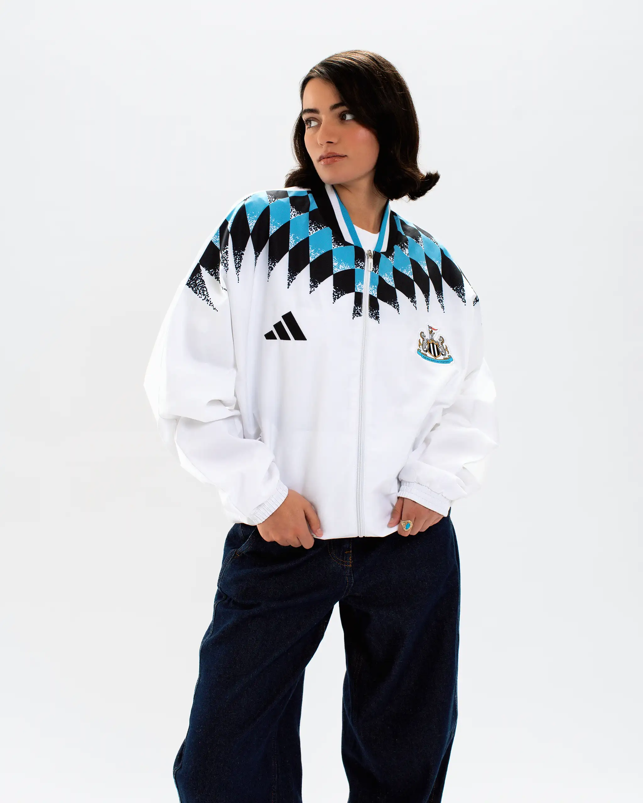Newcastle United adidas White Stadium Track Top - Image 3