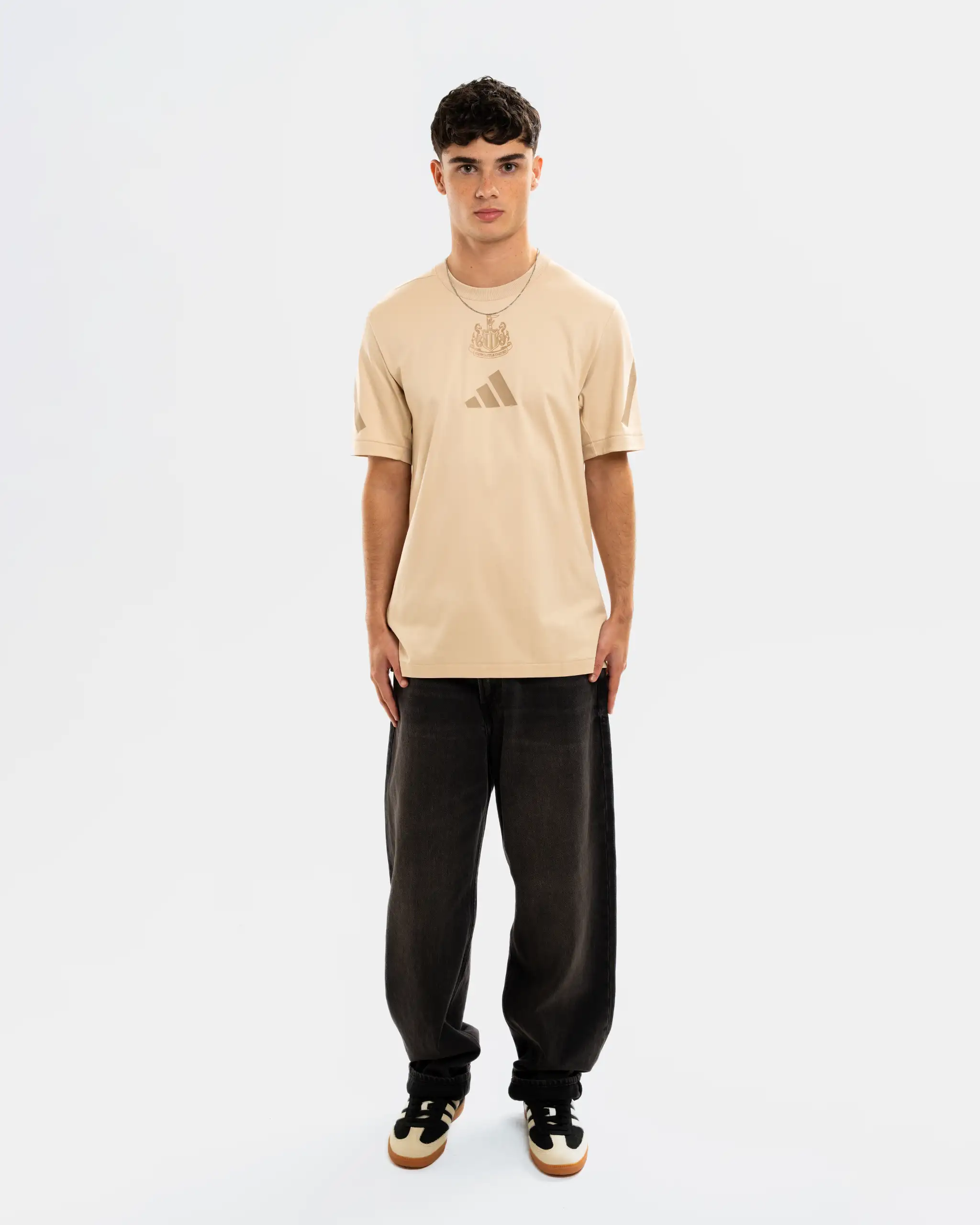 Newcastle United adidas Z.N.E Men's Beige T-Shirt - Image 3