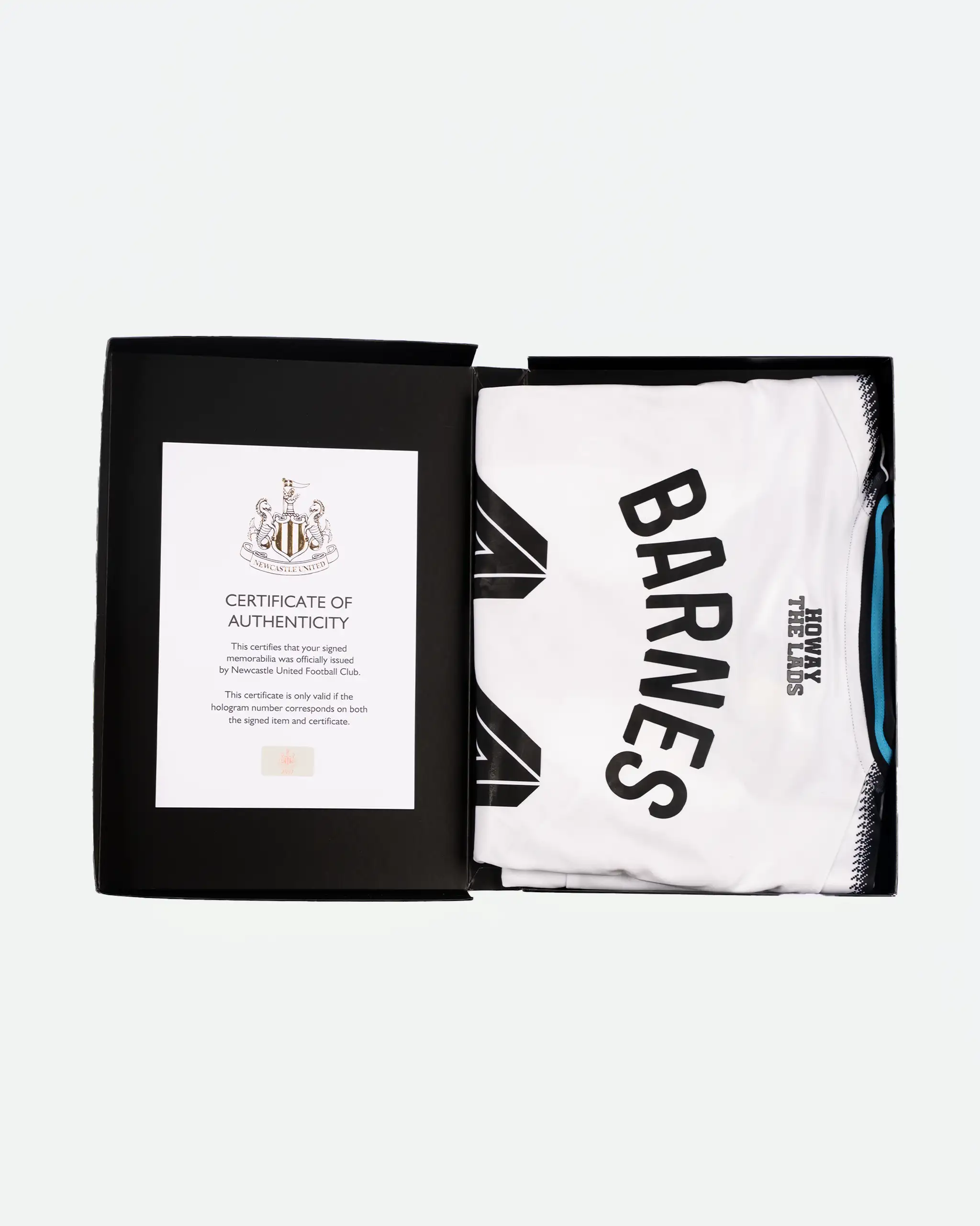 Newcastle United BARNES 25/26 Boxed Home Signed Shirt