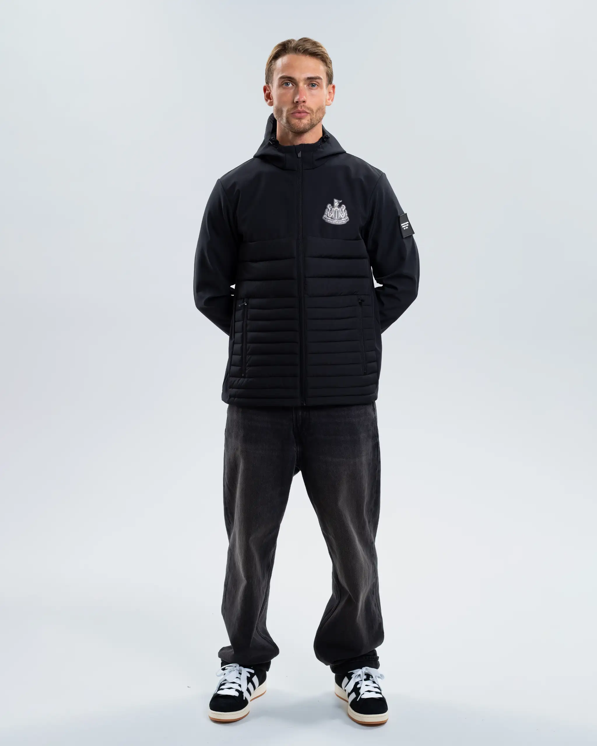 Newcastle United Black Hooded Hybrid Jacket - Image 4