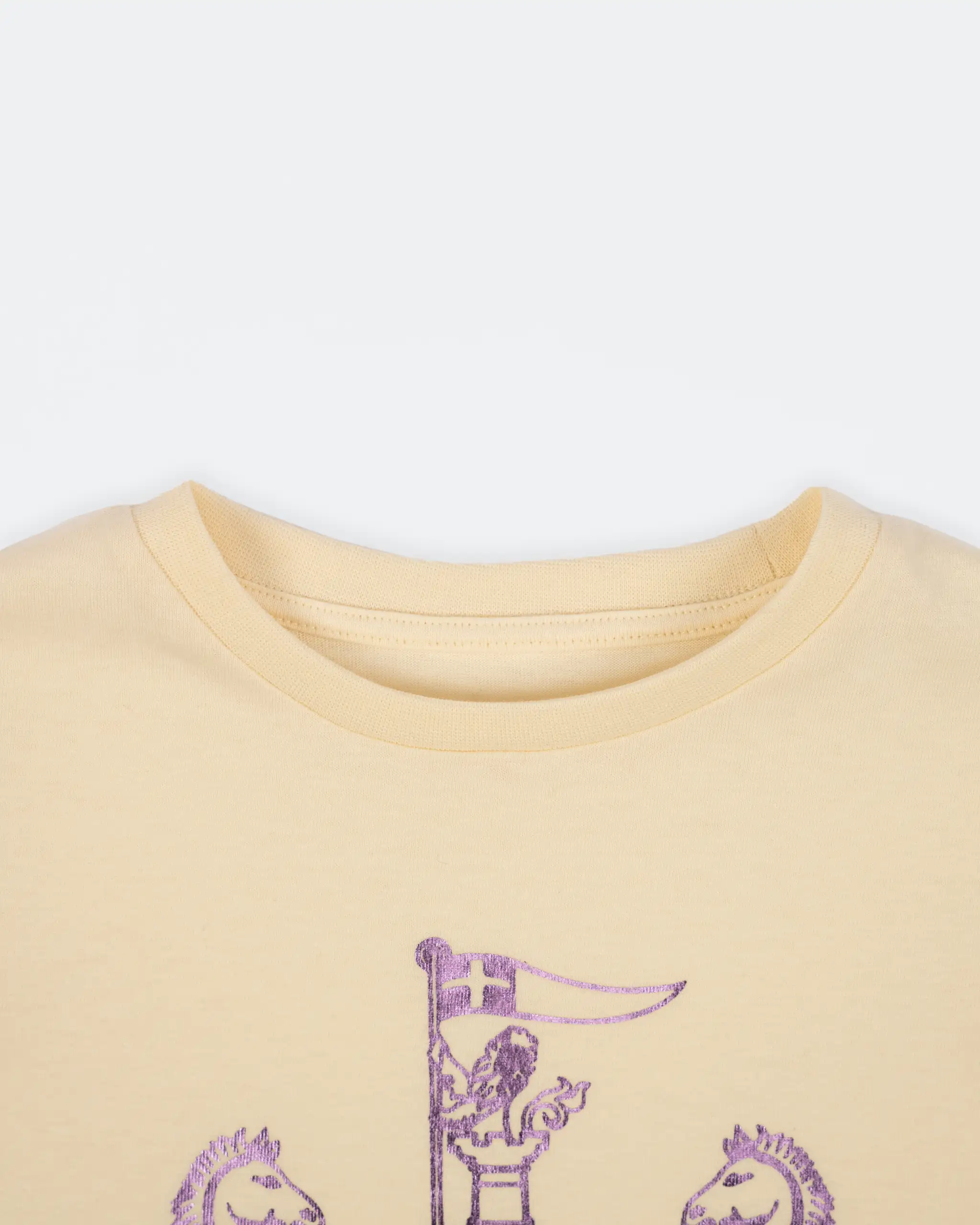 Newcastle United Girl's Cream T-Shirt With Lilac Shimmer Crest - Image 4