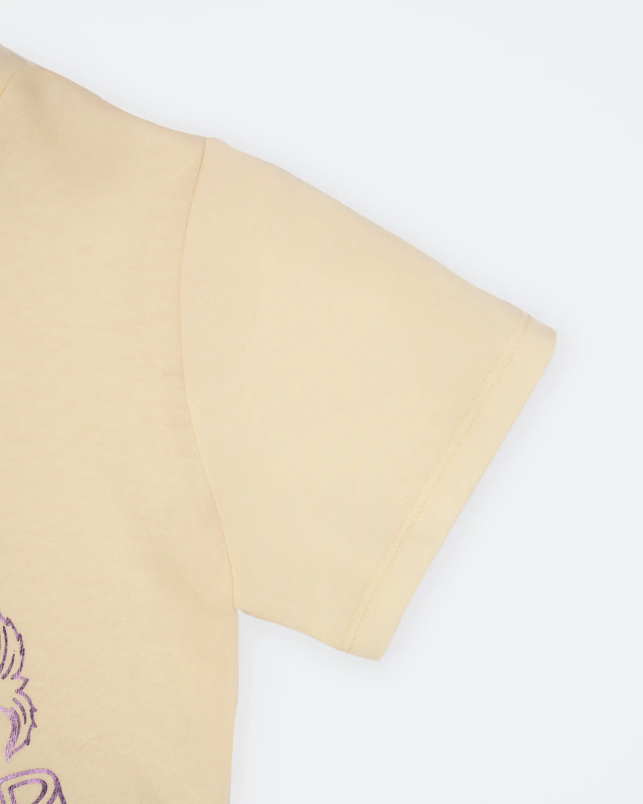 Newcastle United Girl's Cream T-Shirt With Lilac Shimmer Crest - Image 5
