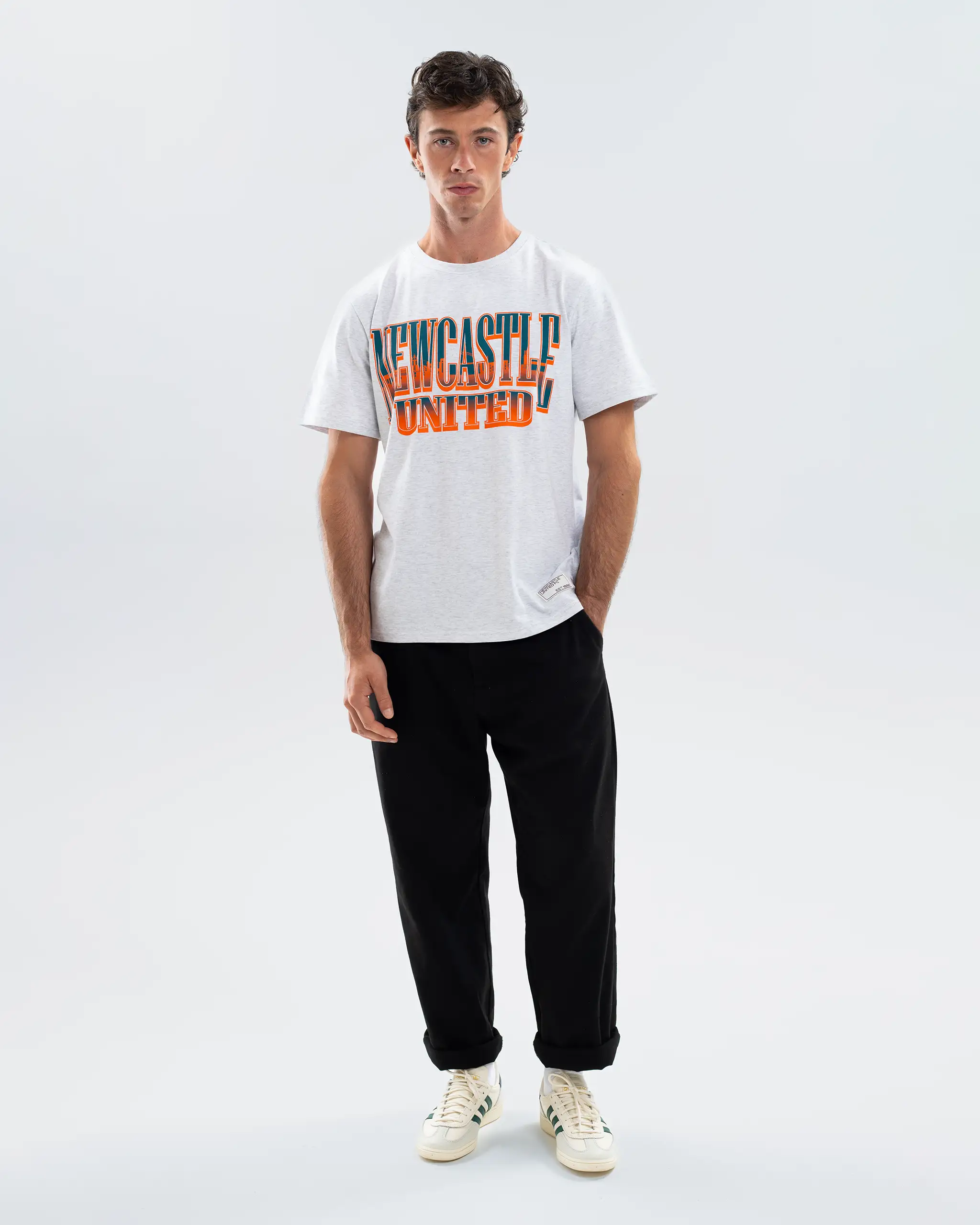 Newcastle United Grey Graphic T-Shirt - Image 2