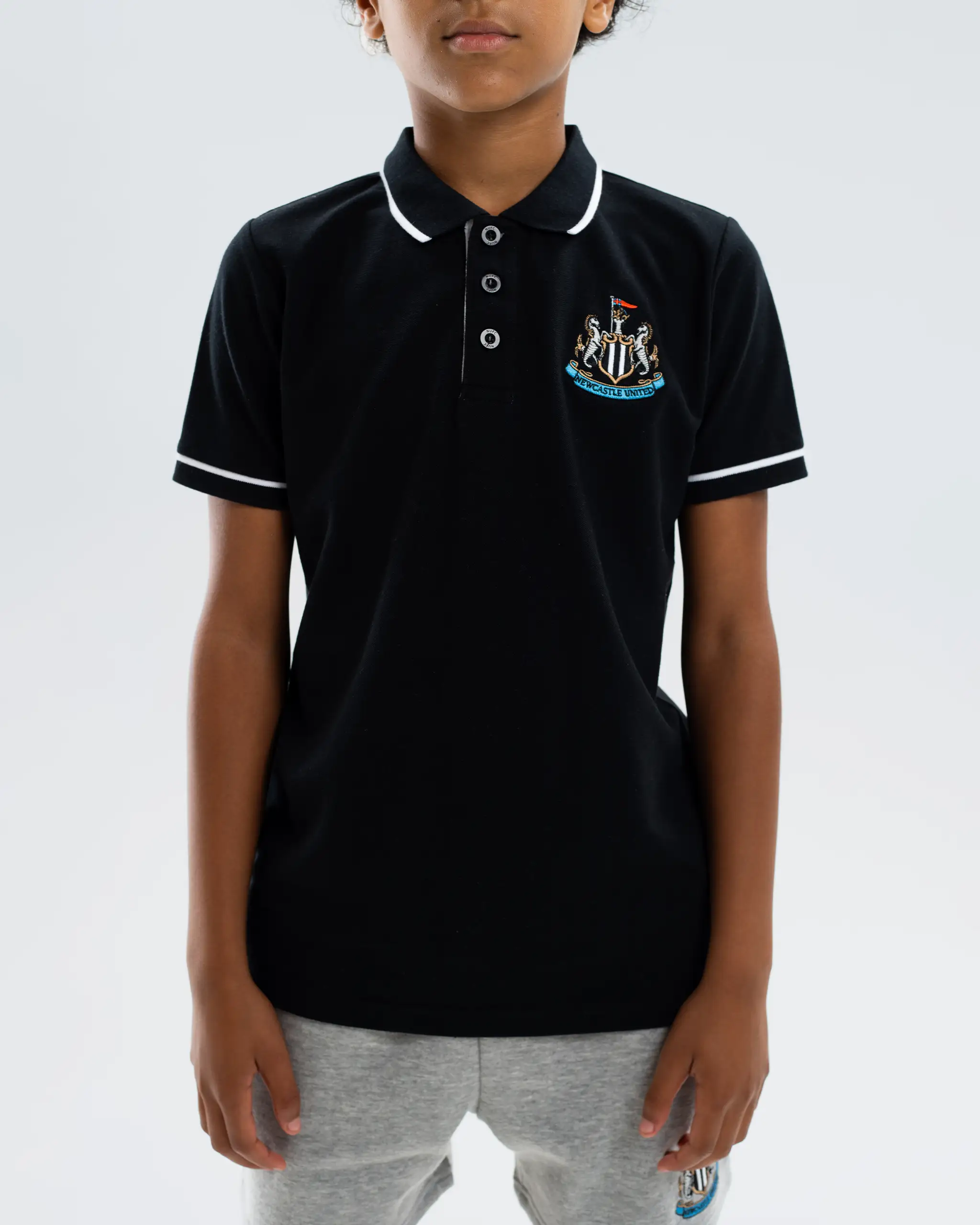 Newcastle United Kids' Essentials Range Black Polo Shirt - Image 5