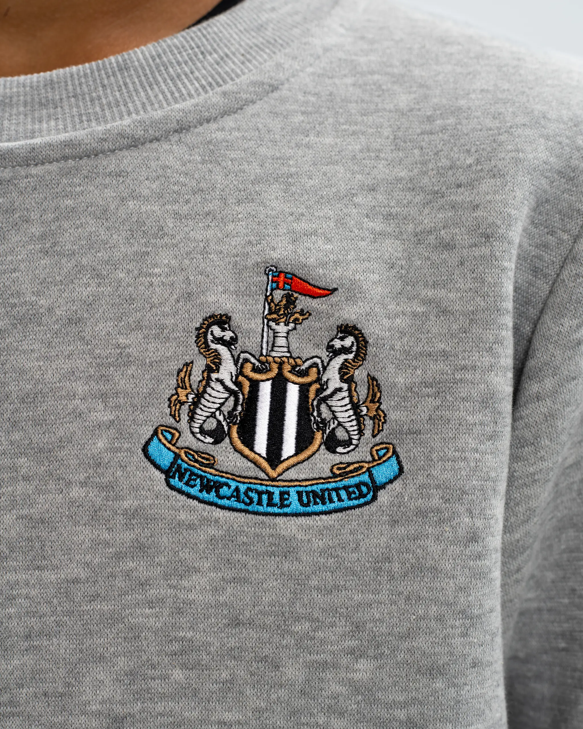 Newcastle United Kids' Essentials Range Grey Crew Neck Sweater - Image 3