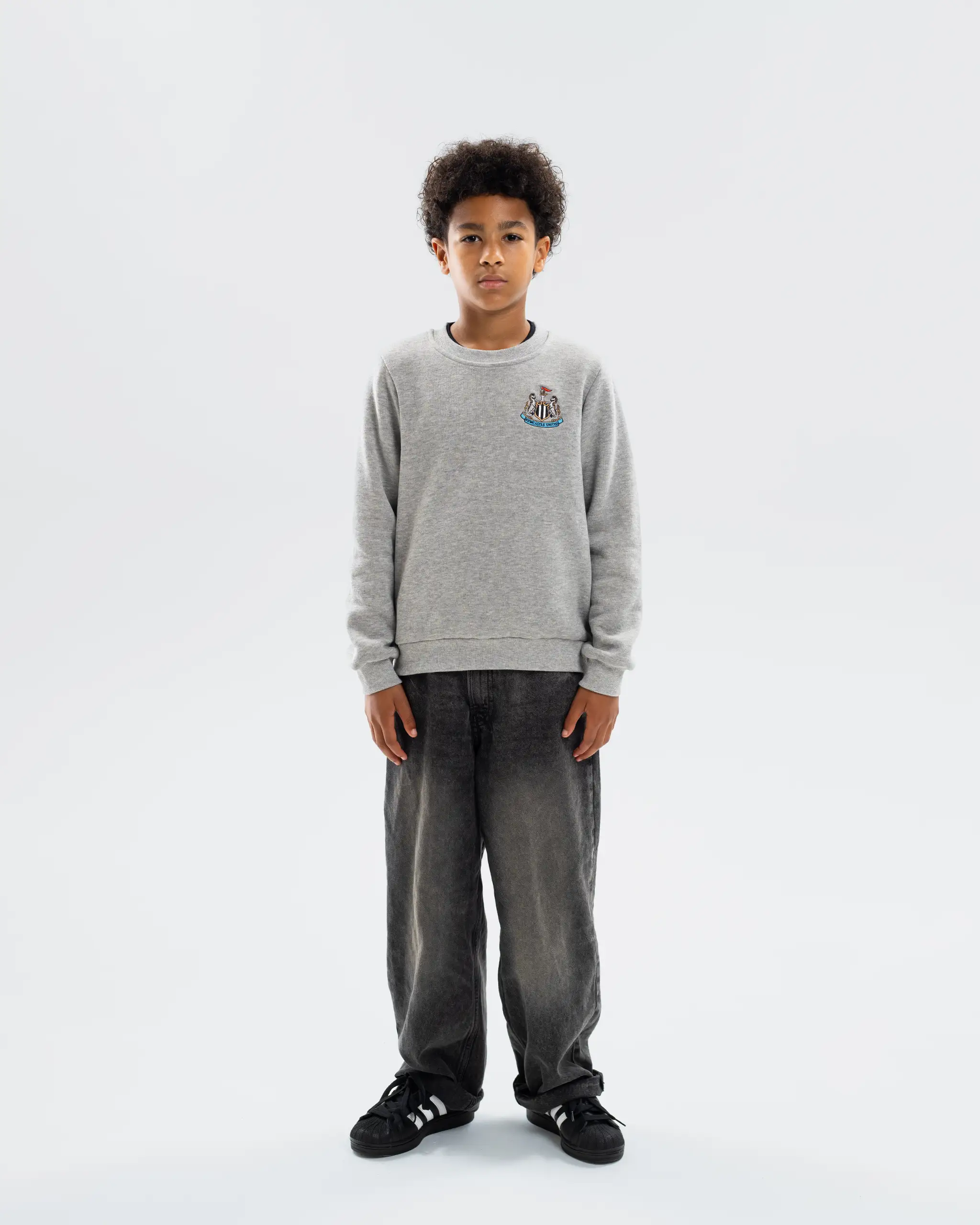 Newcastle United Kids' Essentials Range Grey Crew Neck Sweater - Image 4