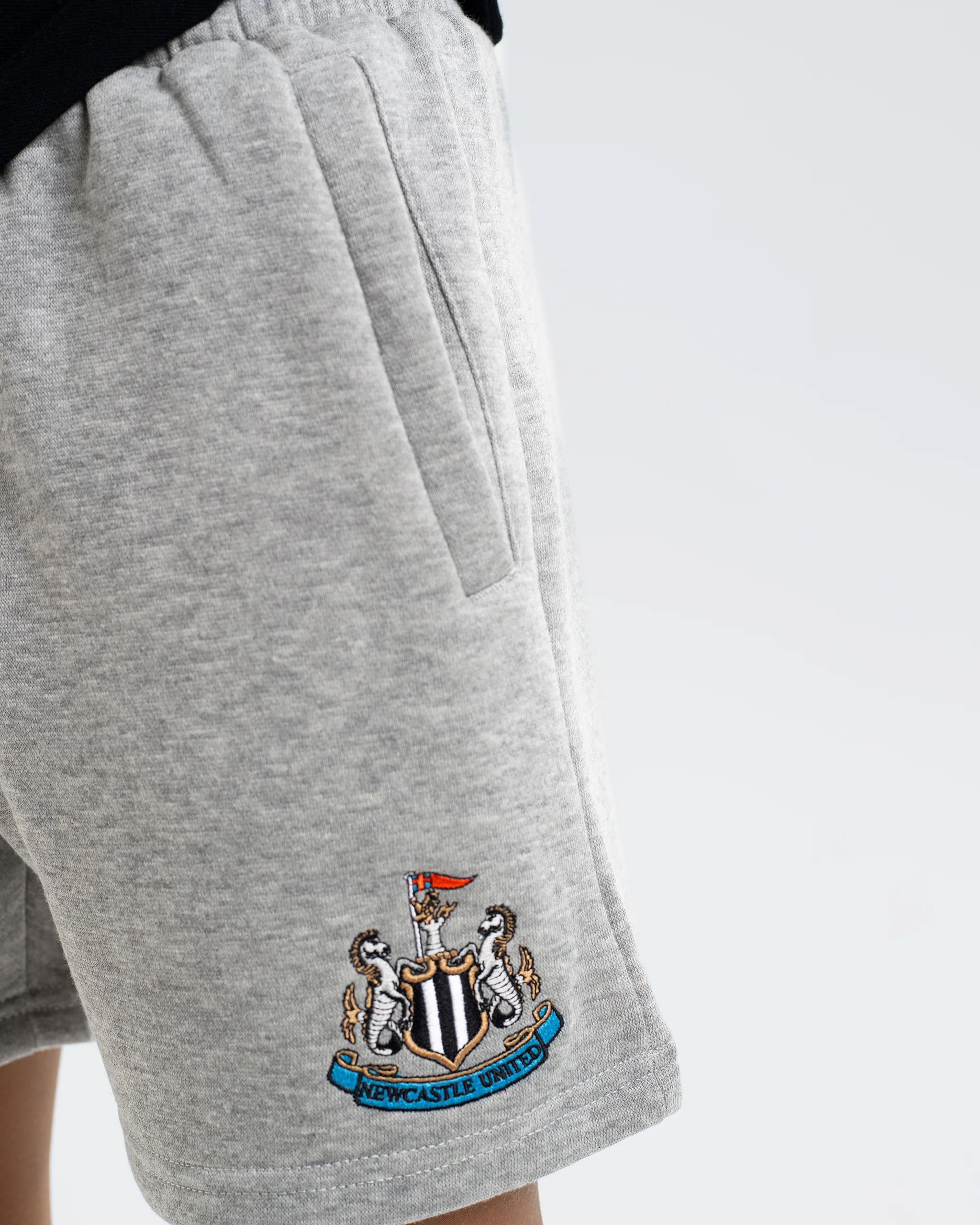 Newcastle United Kids' Essentials Range Grey Fleece Shorts - Image 4