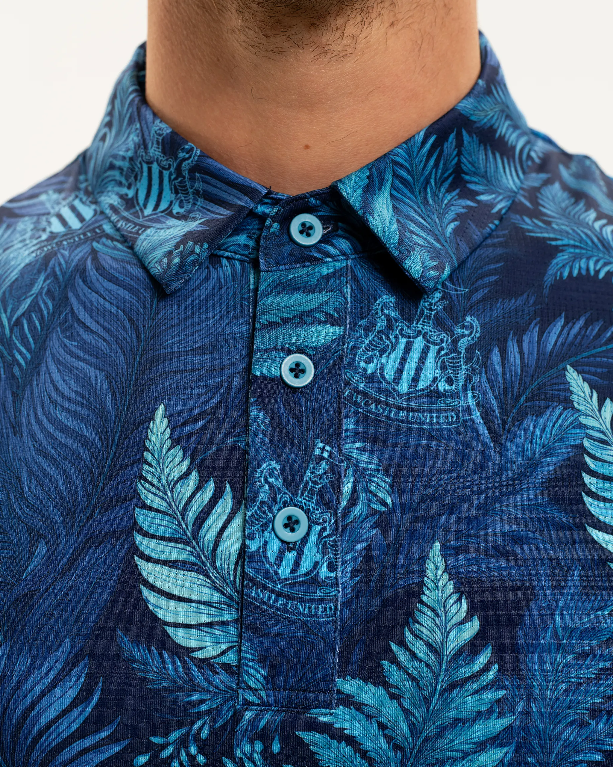 Newcastle United Men's Aqua Feather Polo Shirt - Image 5