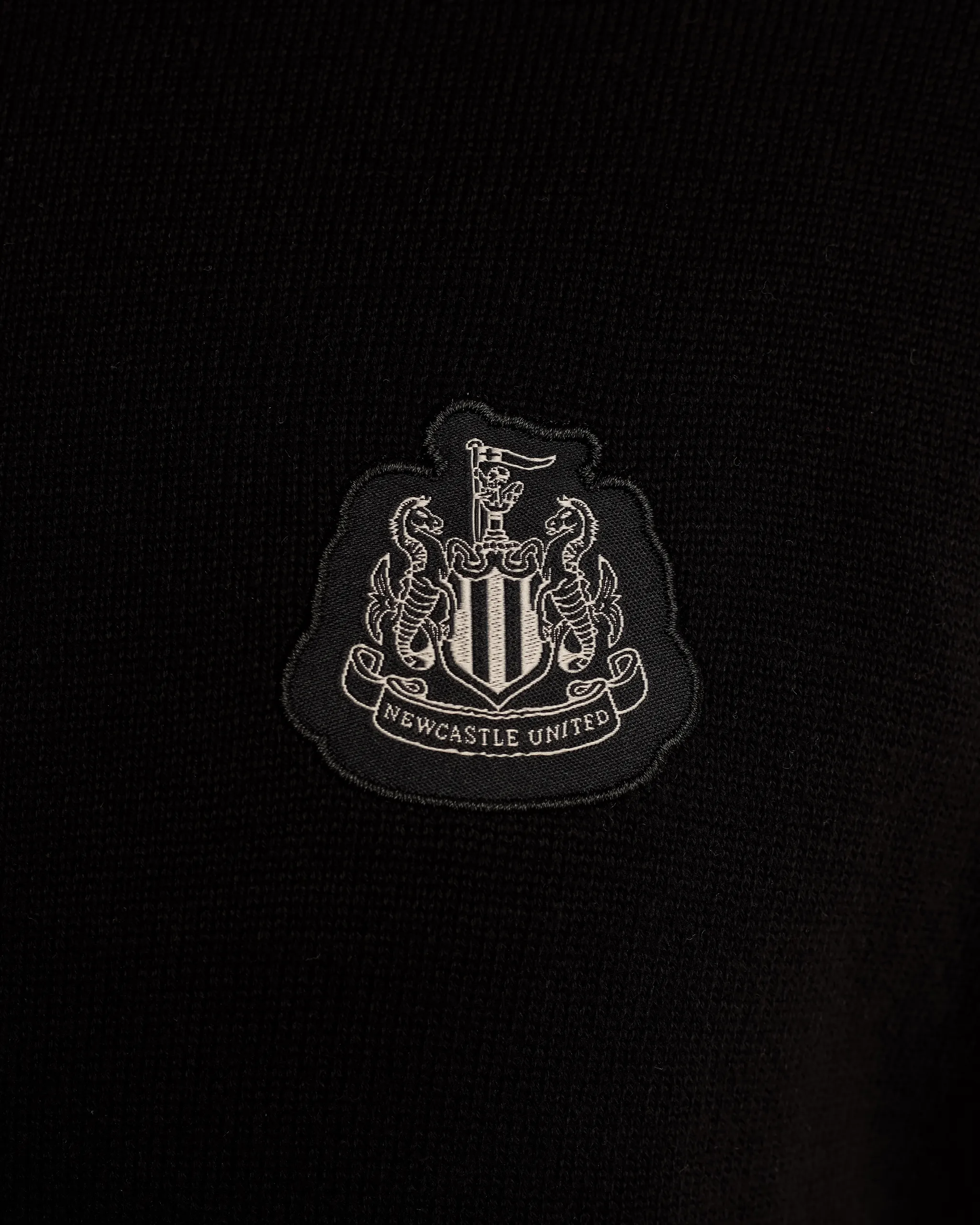 Newcastle United Men's Black Cotton Half Zip Knitted Sweater - Image 6