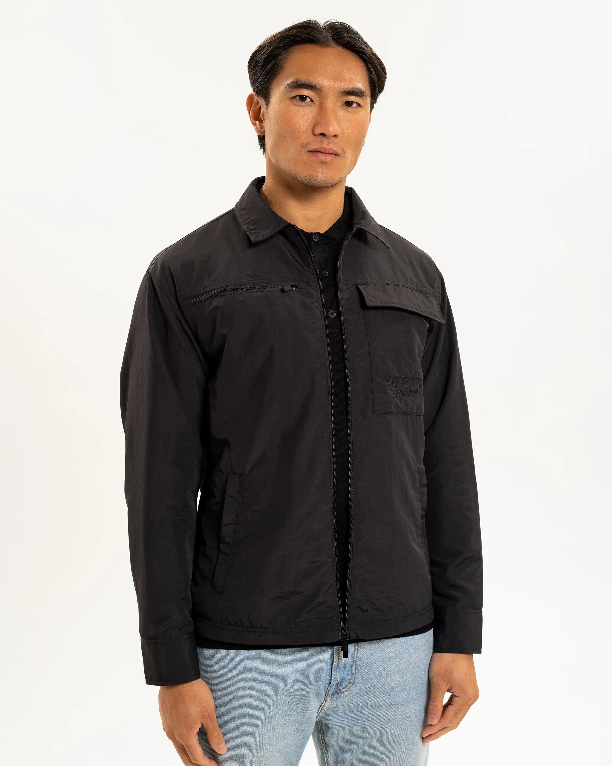 Newcastle United Men's Black Nylon Overshirt - Image 2