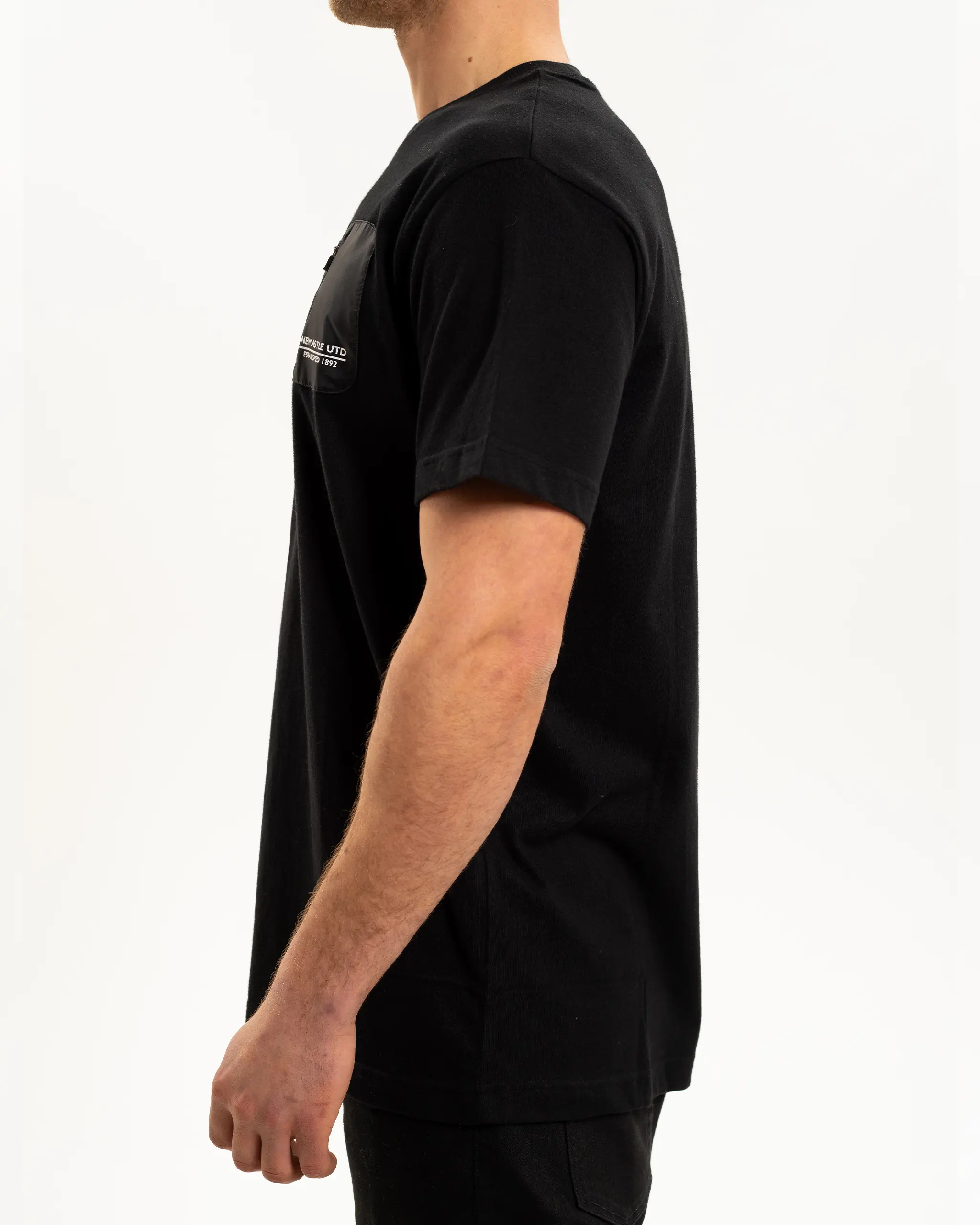 Newcastle United Men's Black Pocket Detailed T-Shirt - Image 5