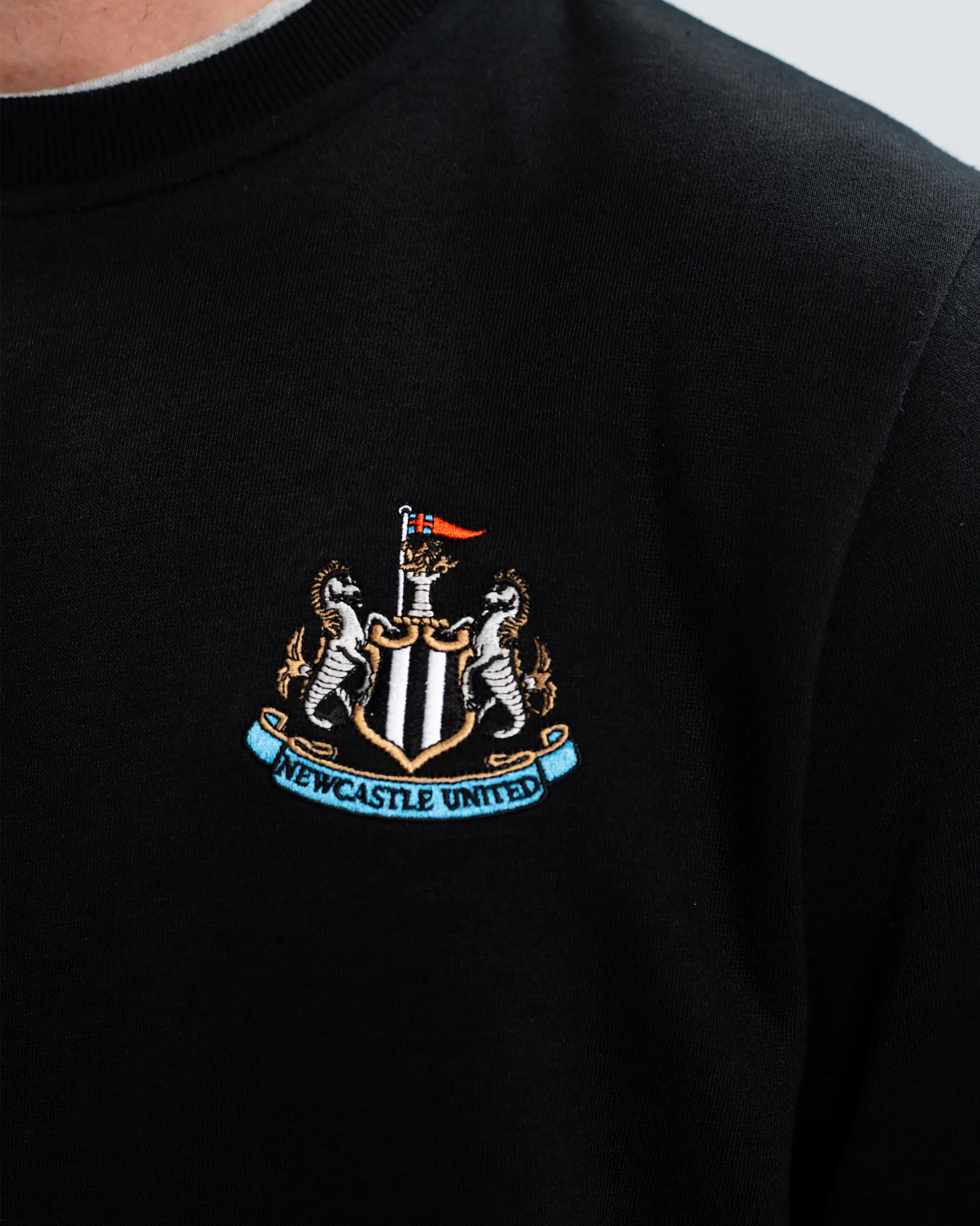 Newcastle United Men's Essentials Range Black Crew Neck Sweater - Image 3