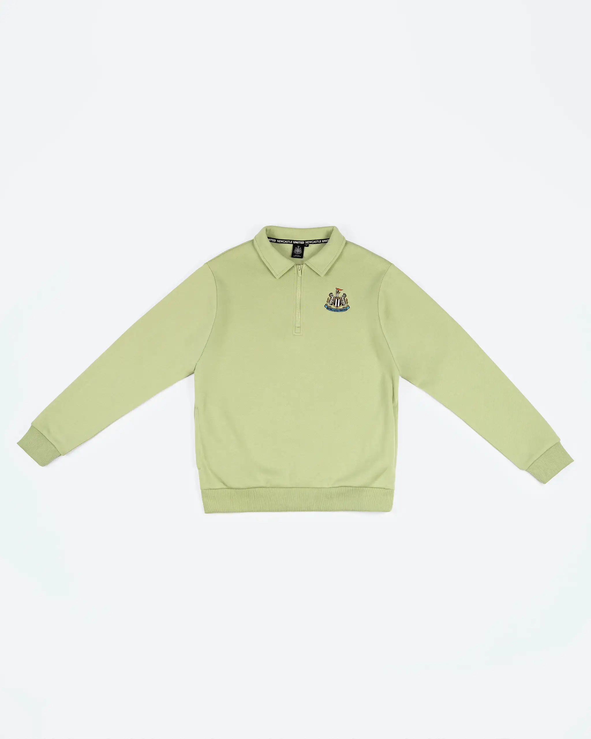 Newcastle United Men's Essentials Range Green 1/4 Zip Sweater