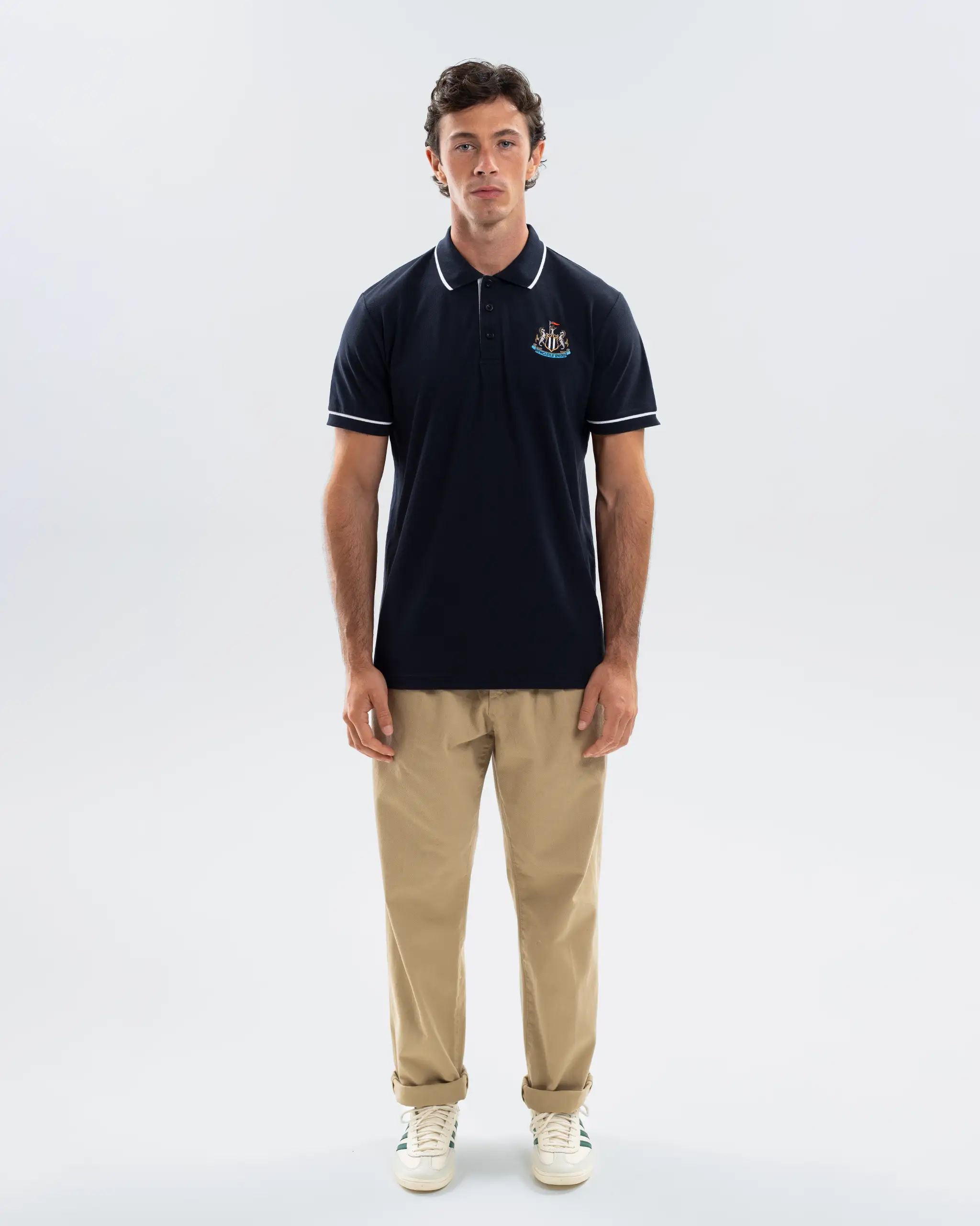 Newcastle United Men's Essentials Range Navy Polo Shirt - Image 2