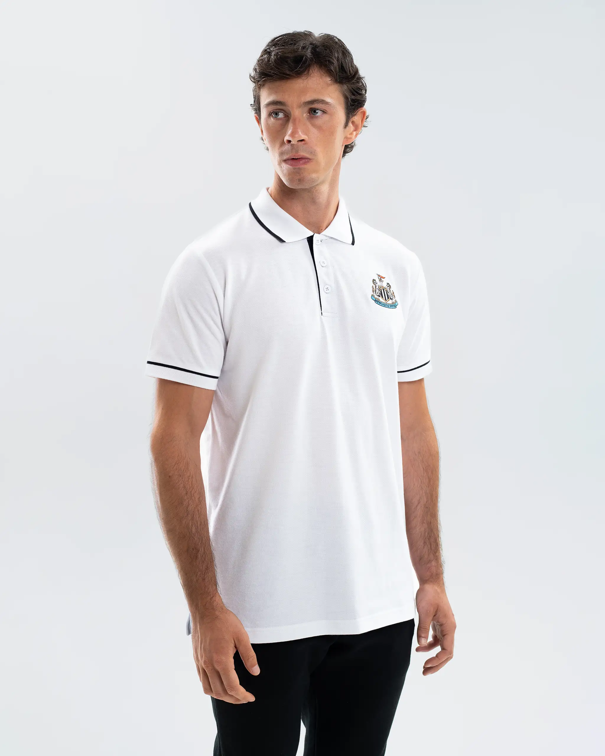 Newcastle United Men's Essentials Range White Polo Shirt - Image 2