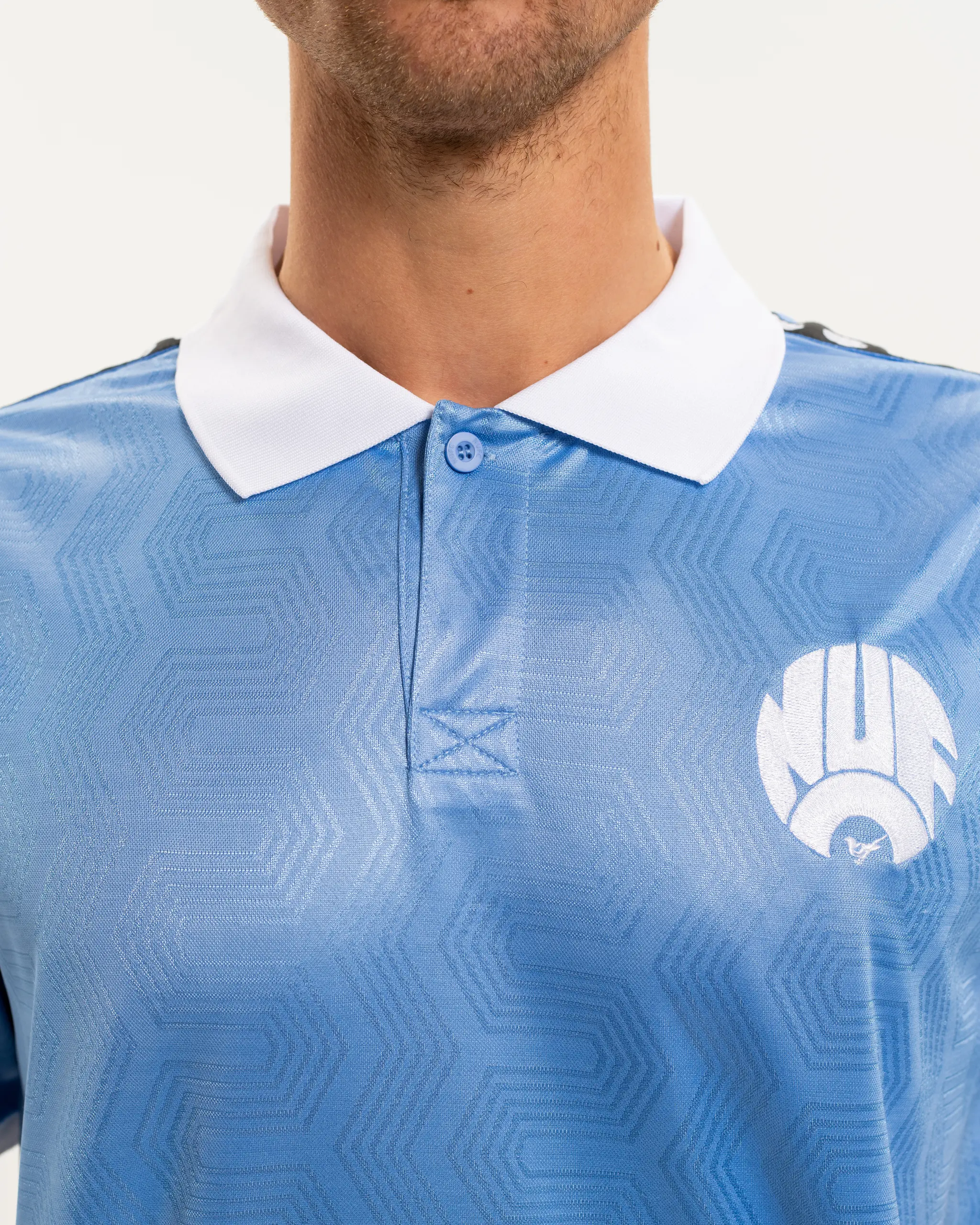 Newcastle United Men's Light Blue Tape Polo Shirt - Image 6