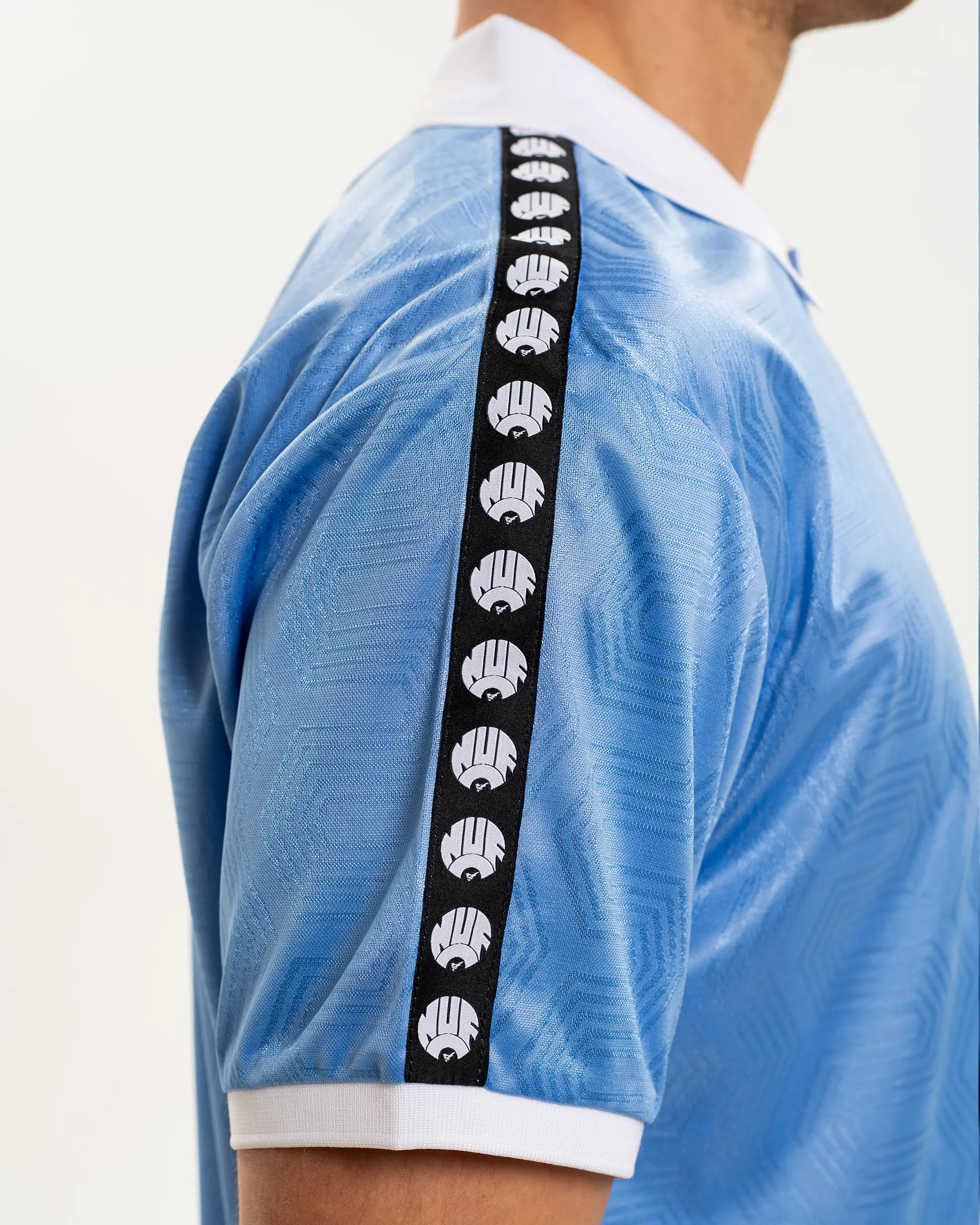 Newcastle United Men's Light Blue Tape Polo Shirt - Image 8