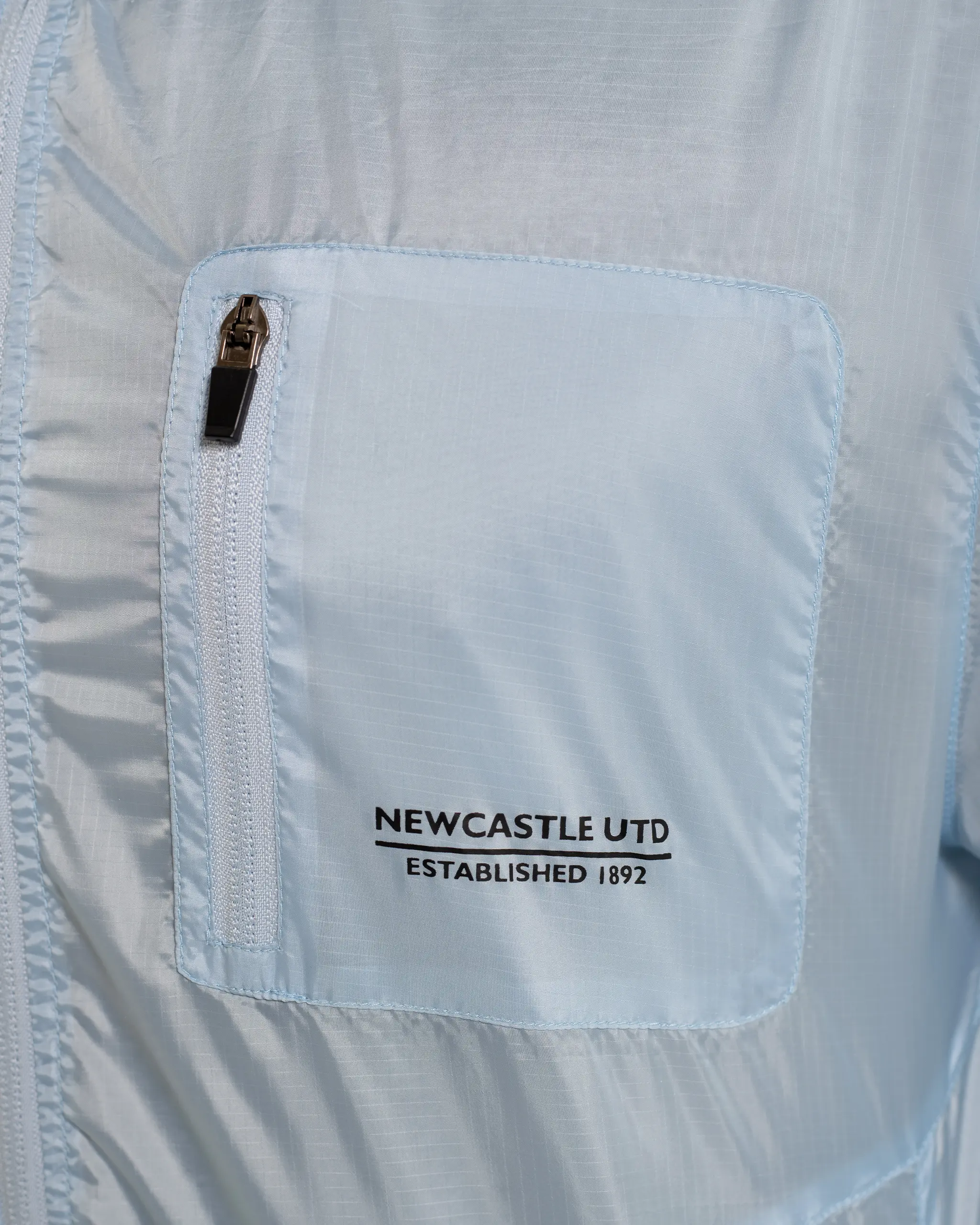 Newcastle United Men's Lightweight Light Blue Hooded Jacket - Image 8