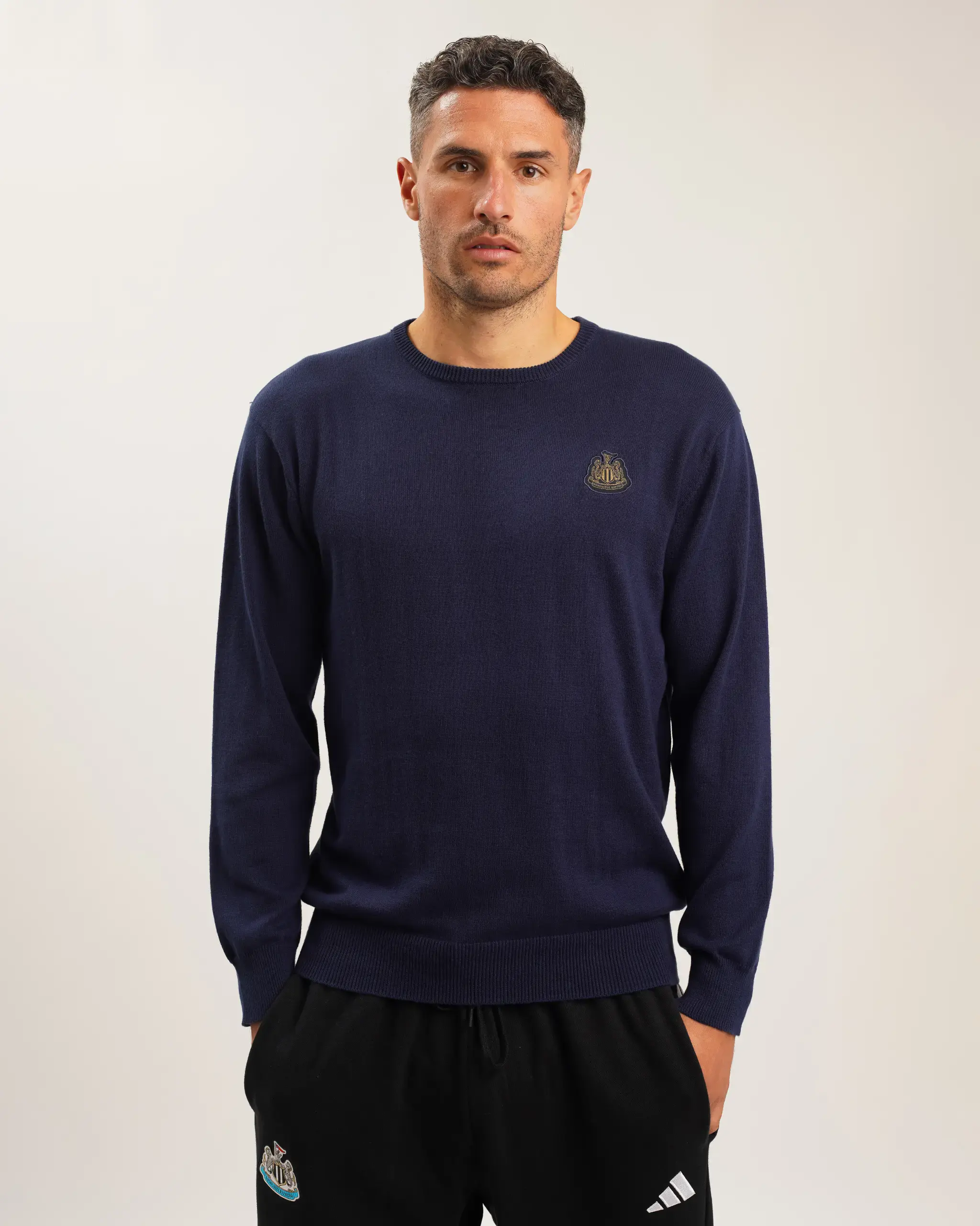 Newcastle United Men's Navy Crew Neck Knit Sweater - Image 2