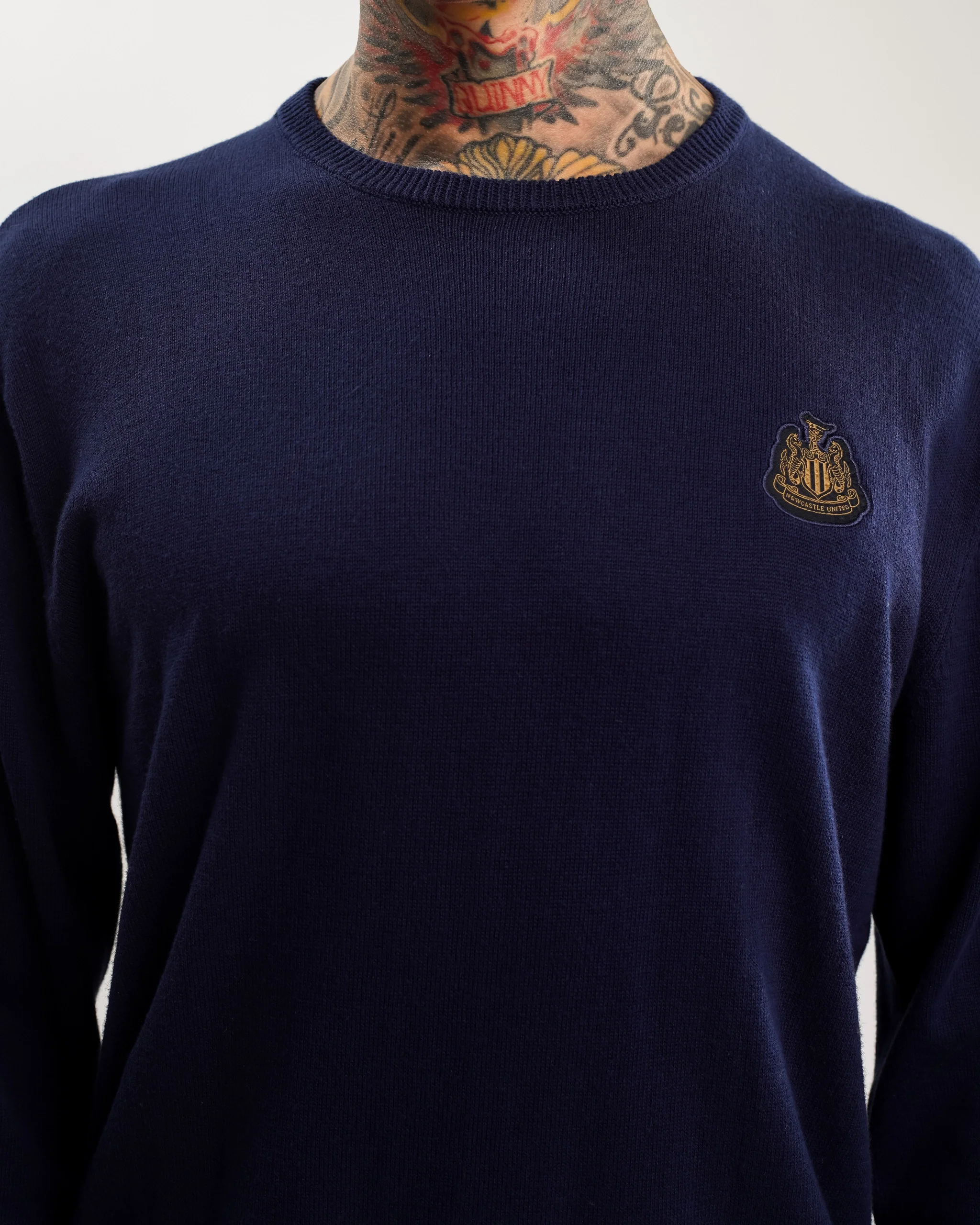 Newcastle United Men's Navy Crew Neck Knit Sweater - Image 3