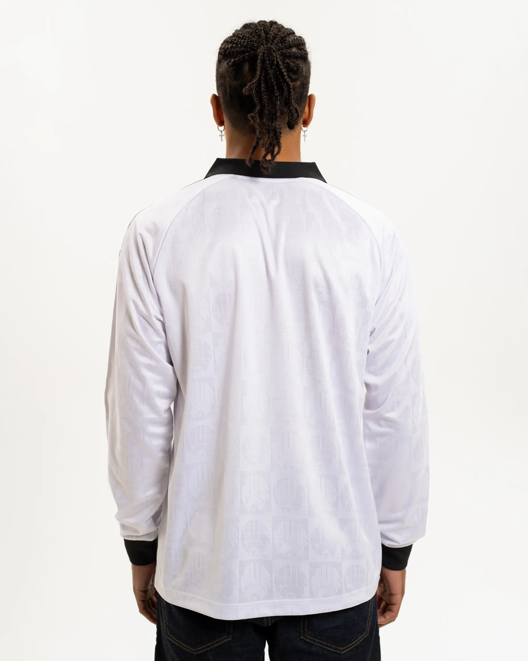 Newcastle United Men's White Long Sleeve Polo Shirt - Image 3