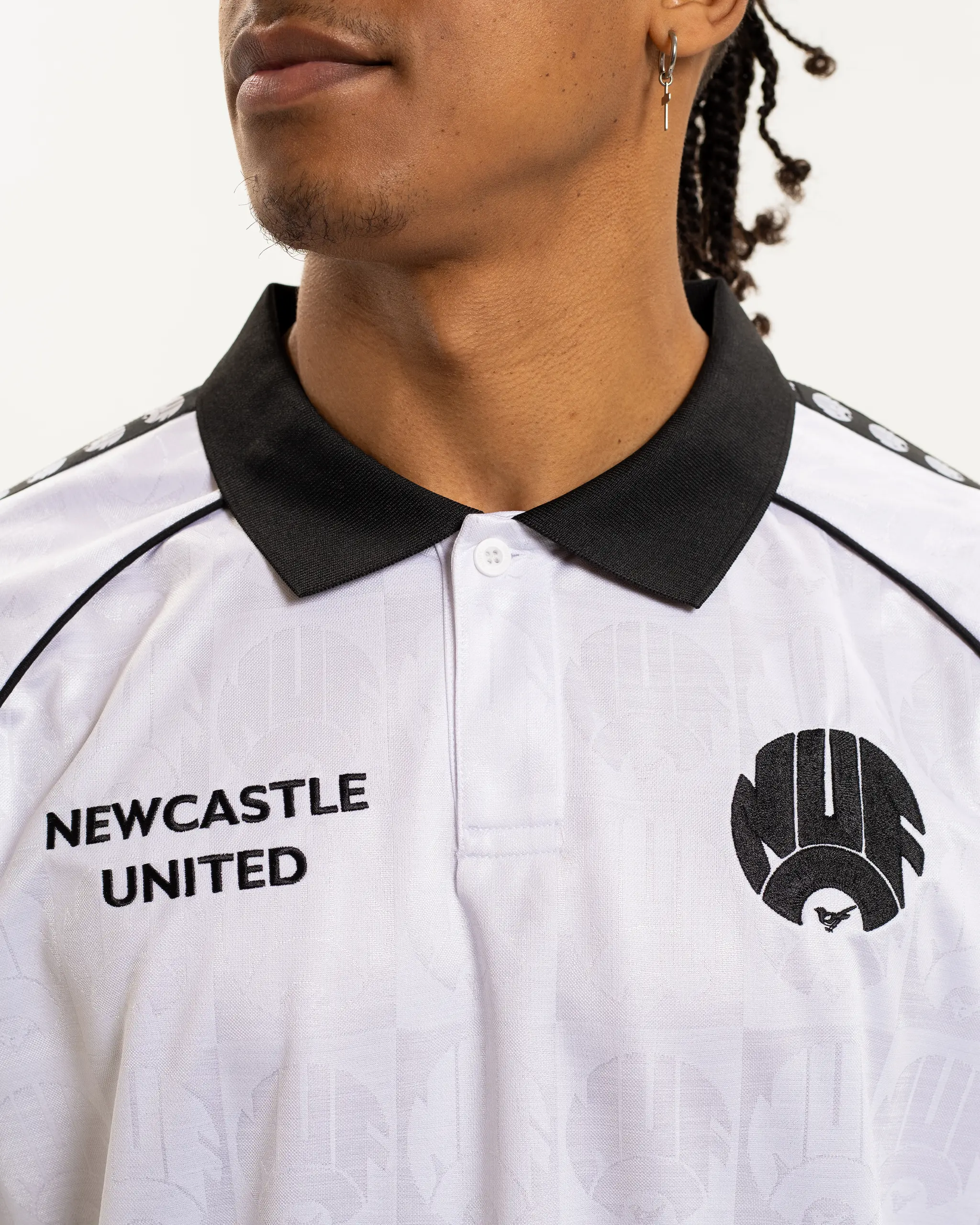 Newcastle United Men's White Long Sleeve Polo Shirt - Image 6