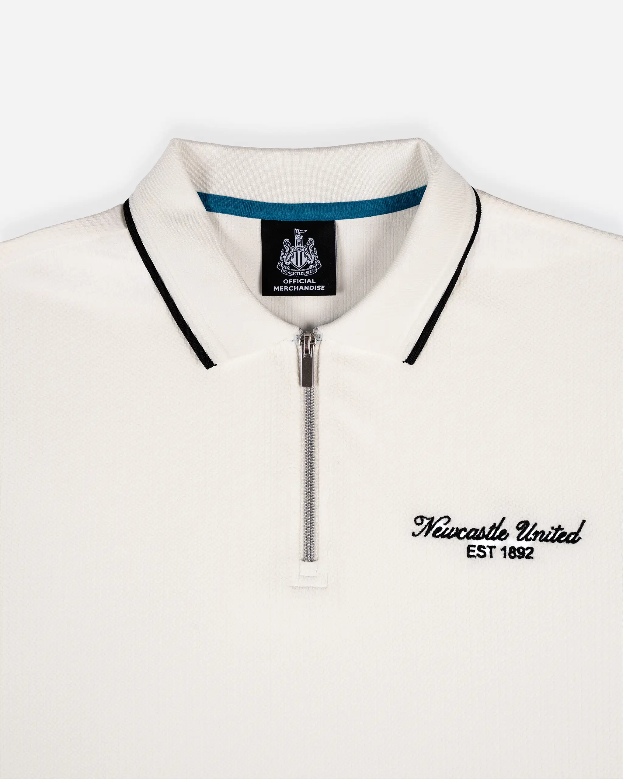 Newcastle United Men's White Polo Shirt with Panel Detailing - Image 2