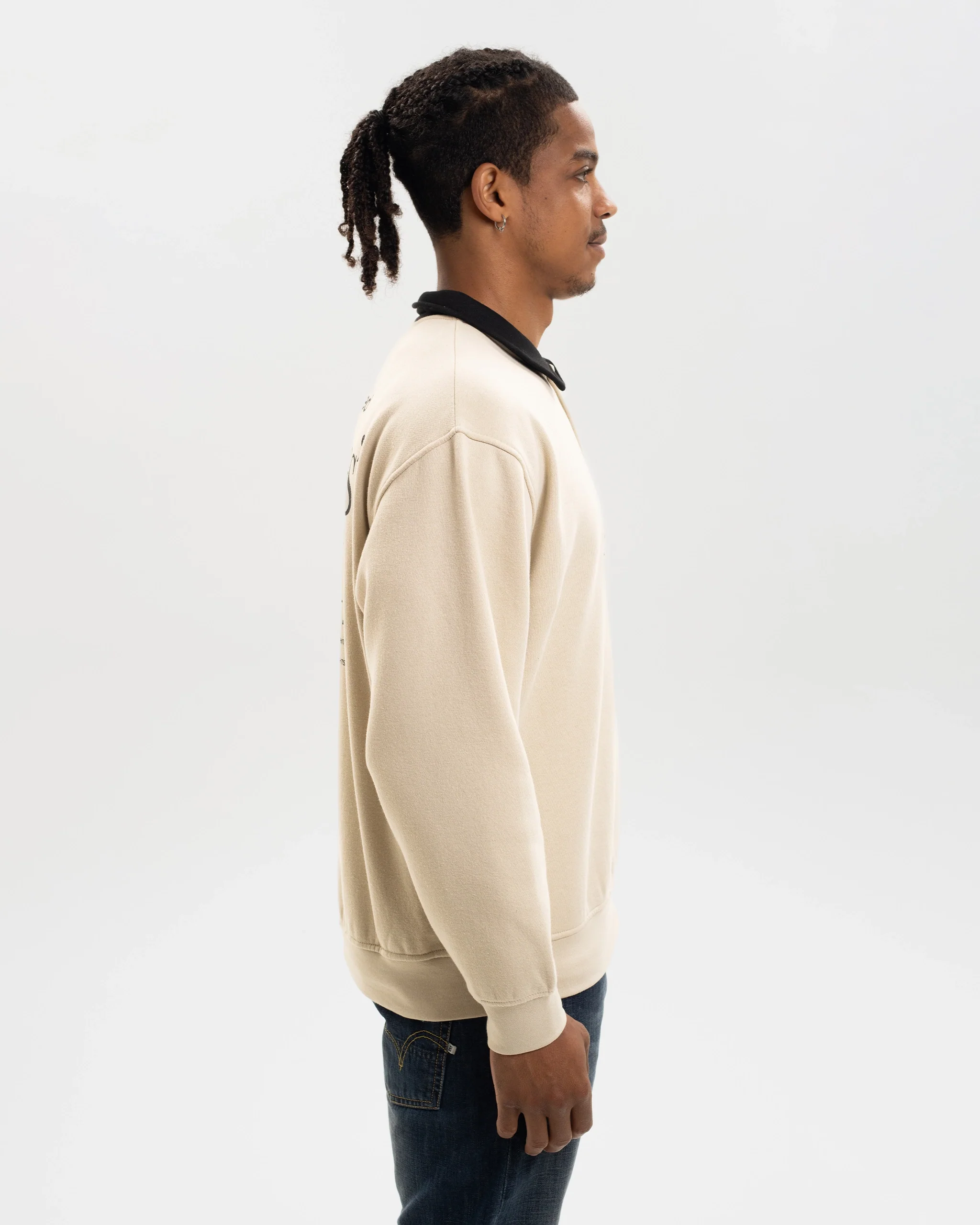 Newcastle United St. James' Park Stone Graphic Collared Sweater - Image 3