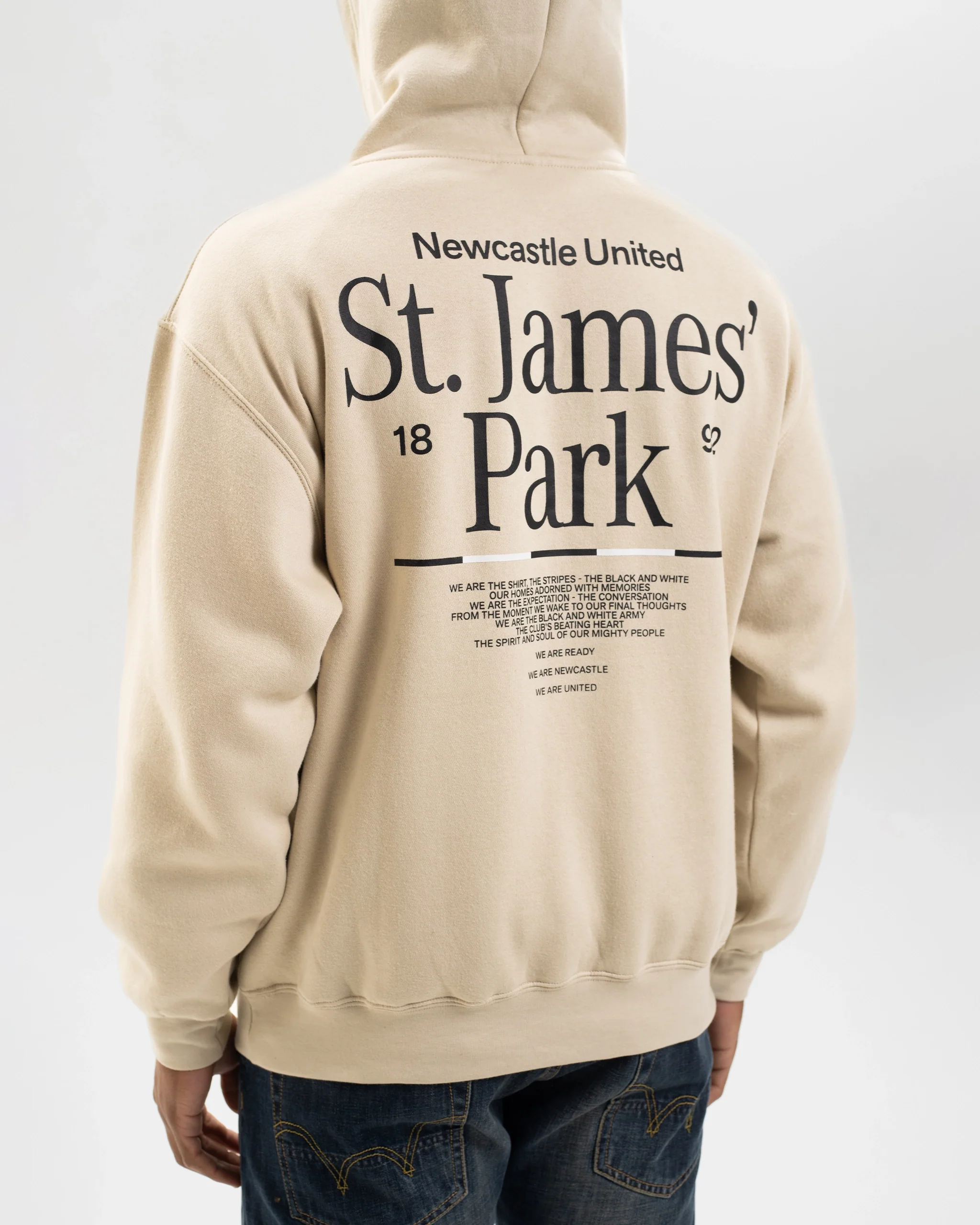 Newcastle United St. James' Park Stone Graphic Hoodie - Image 3
