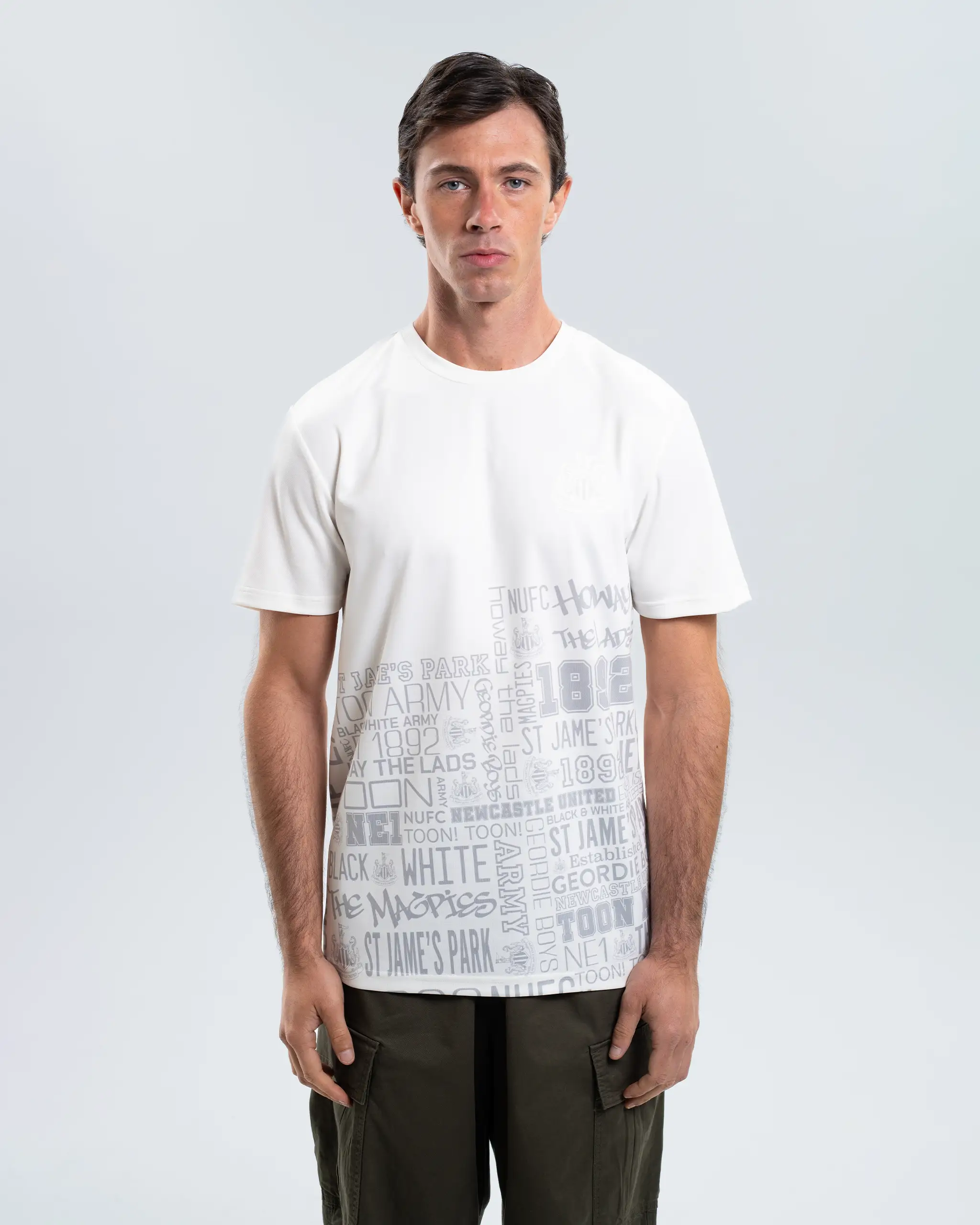 Newcastle United White Graphic Slogan T-Shirt